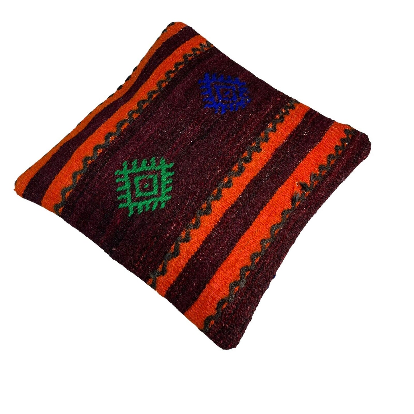 Einzigartige Kelim-Kissen,Turkish Kilim Pillow,16'×16' Funda De Cojín Kilim