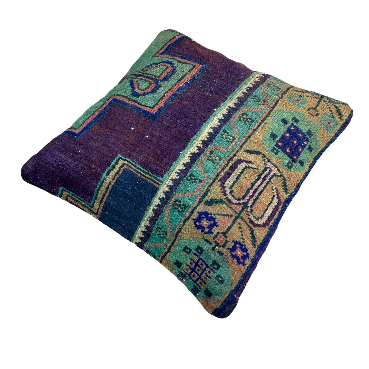 45x45 cm , Vintage Teppich Kissenbezug , Vintage Rug Cushion Cover