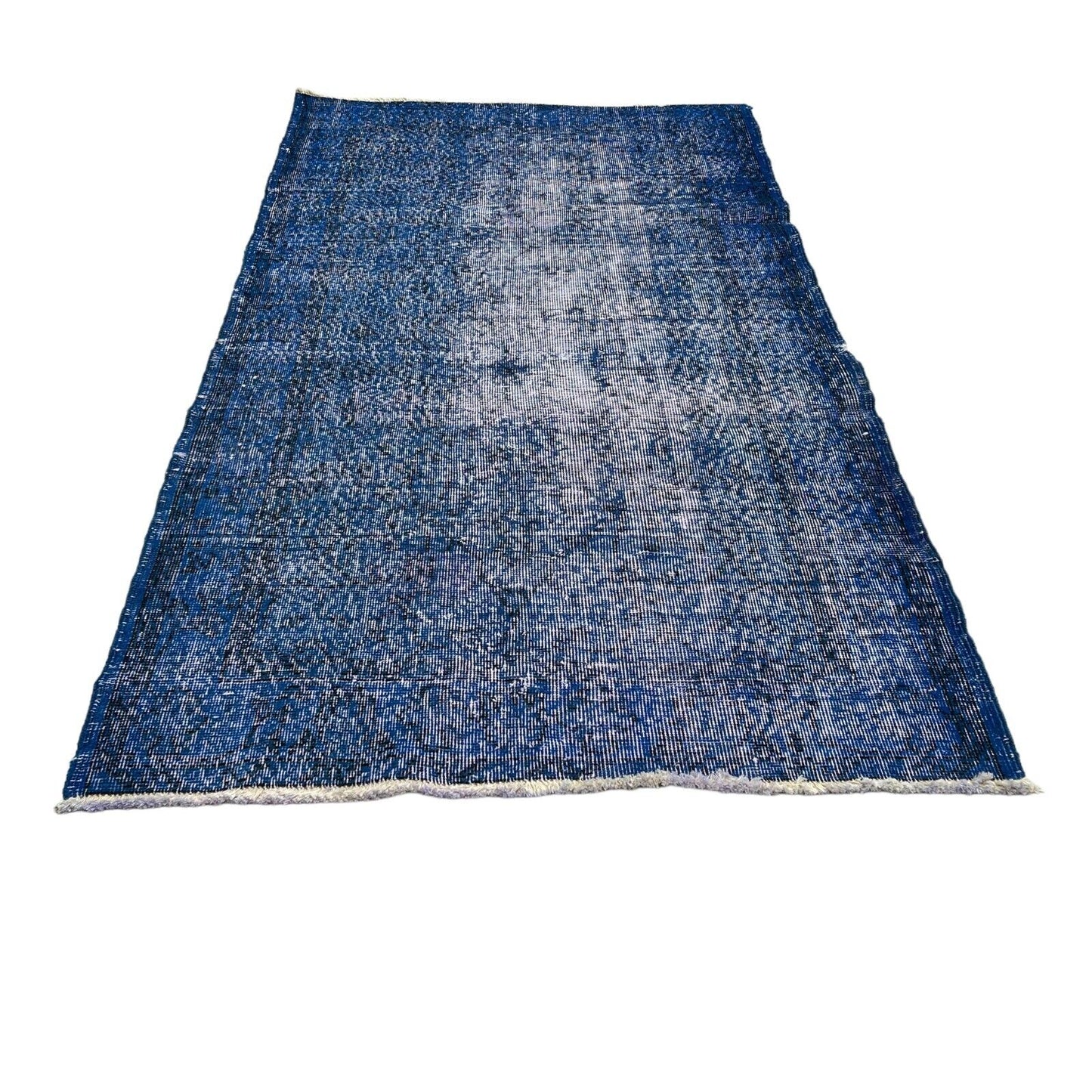 Distressed Overdyed Türkischer Teppich 223 x 111 cm Vintage Türkisch Teppich