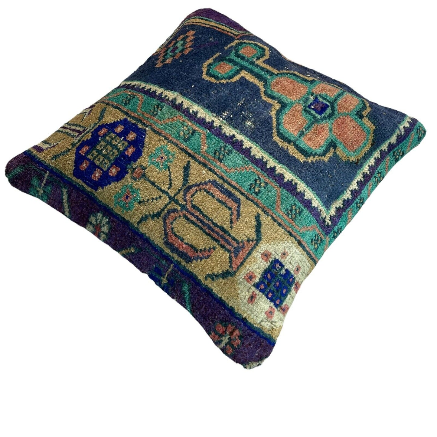 45x45 cm , Vintage Teppich Kissenbezug , Vintage Rug Cushion Cover