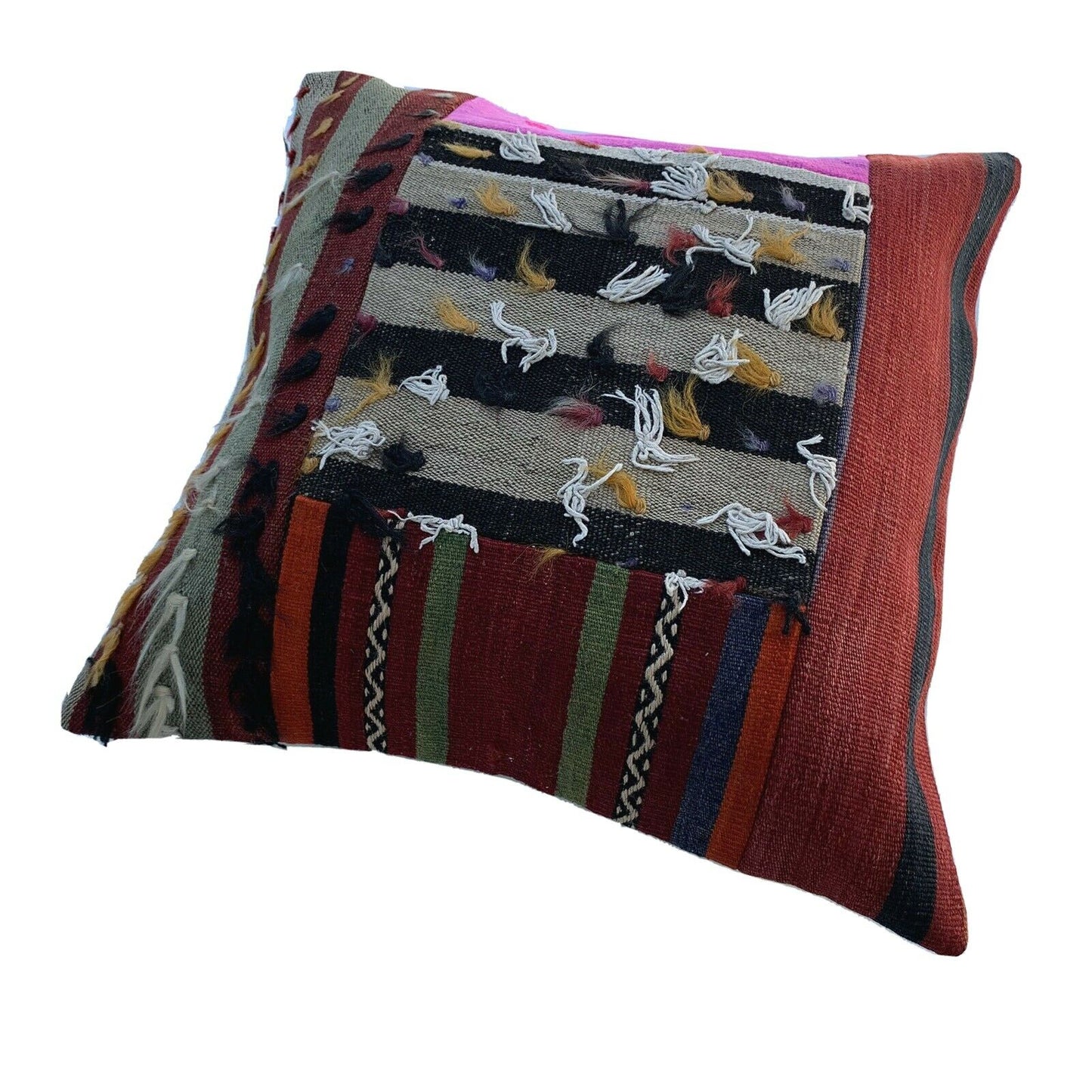 55x55CM ECHTE HANDGEWEBT VINTAGE KELIM KISSEN KISSENHÜLLE SITZKISSEN KISSENBEZUG