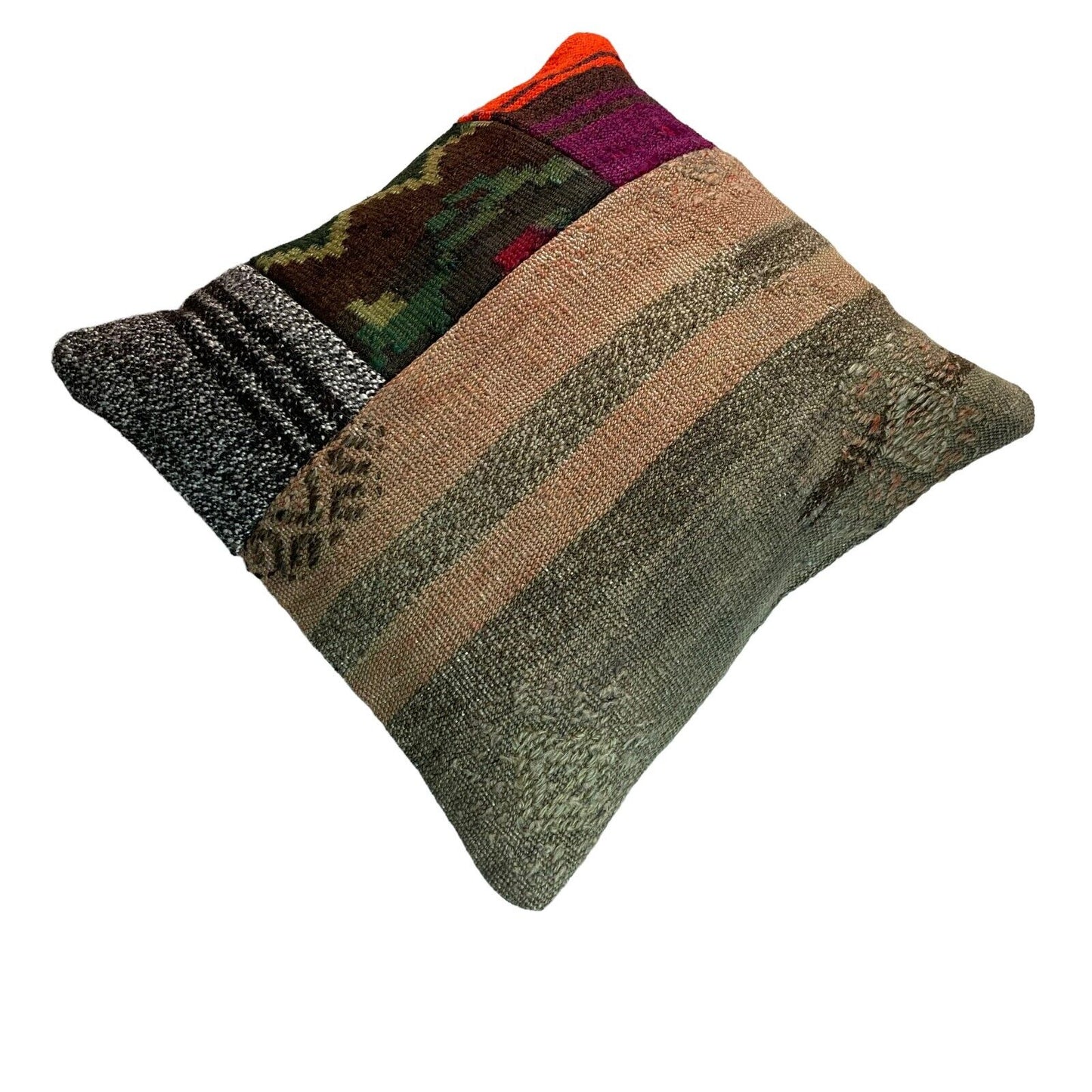 Einzigartige Kelim-Kissen,Turkish Kilim Pillow,16'×16' Funda De Cojín Kilim