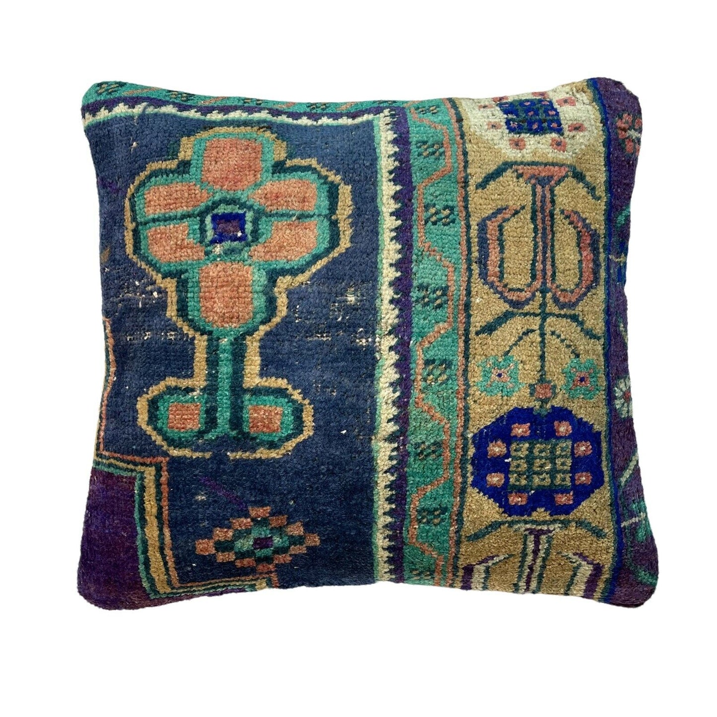 45x45 cm , Vintage Teppich Kissenbezug , Vintage Rug Cushion Cover