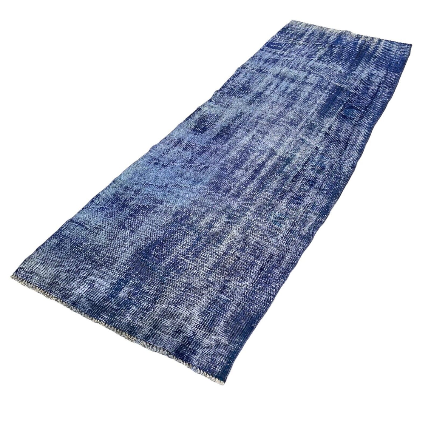 Distressed Overdyed Türkischer Teppich Läufer 270 x 87 cm Vintage Teppich Läufer