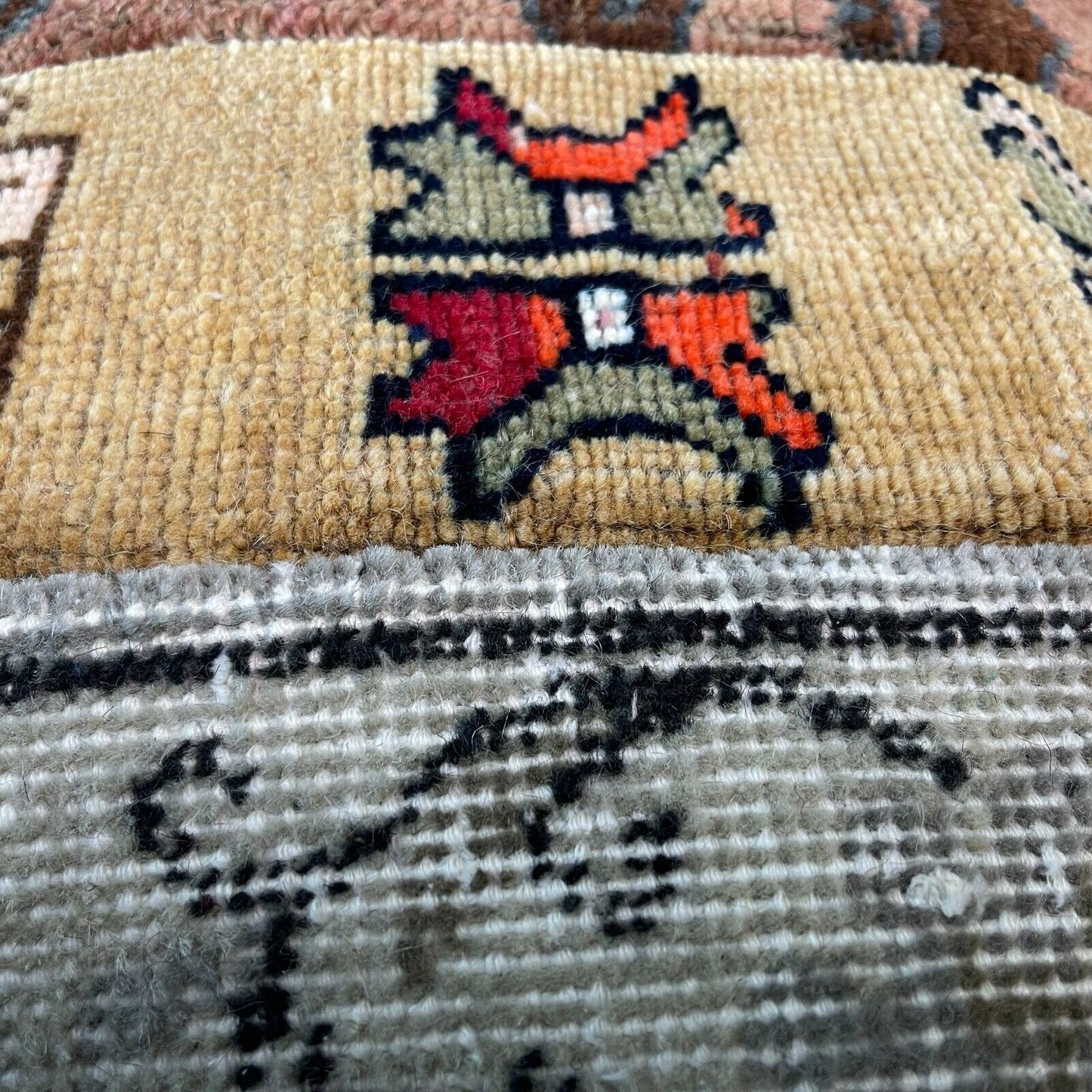 40 x 40 cm , Vintage Turkish Cushion Cover , Vintage Handgemachte Kissenbezug