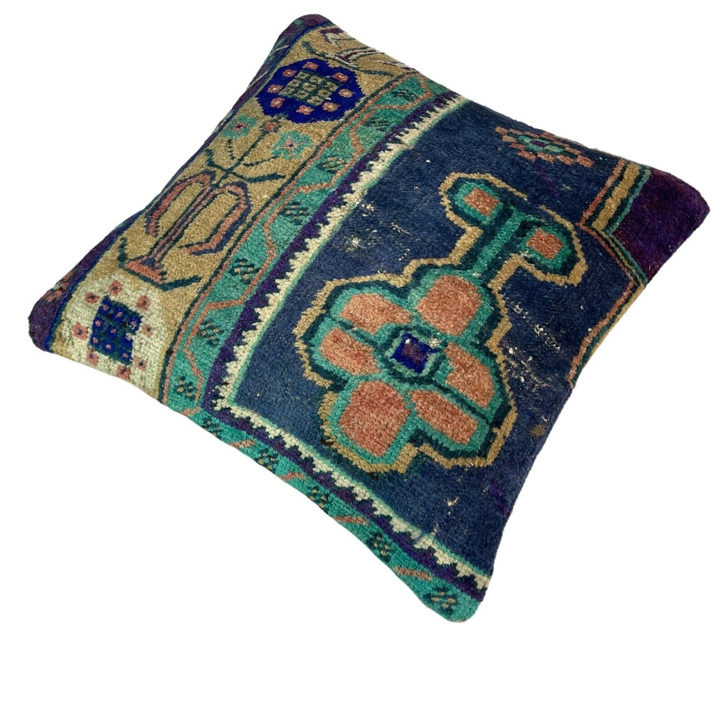 45x45 cm , Vintage Teppich Kissenbezug , Vintage Rug Cushion Cover