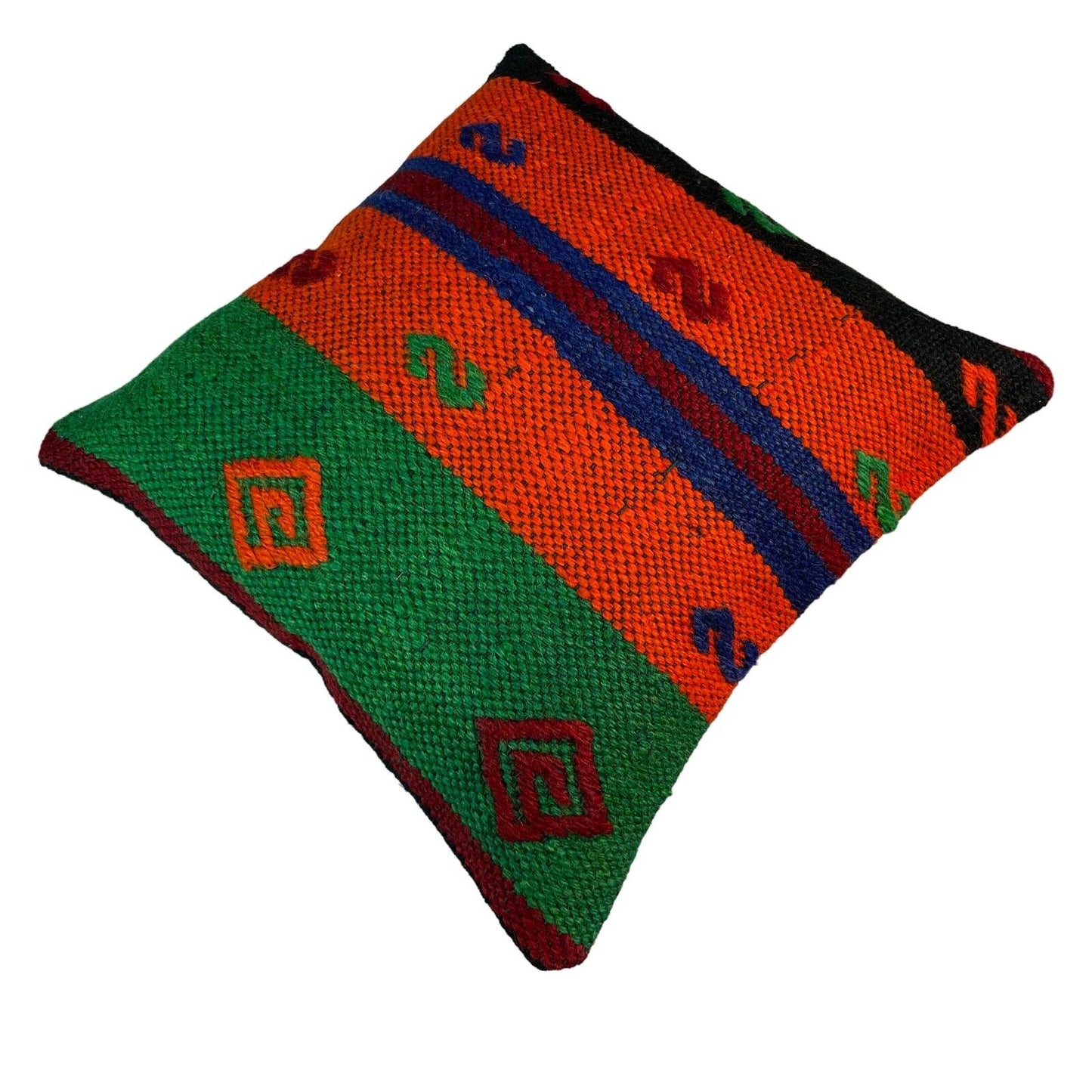 Einzigartige Kelim-Kissen,Turkish Kilim Pillow,16'×16' Funda De Cojín Kilim