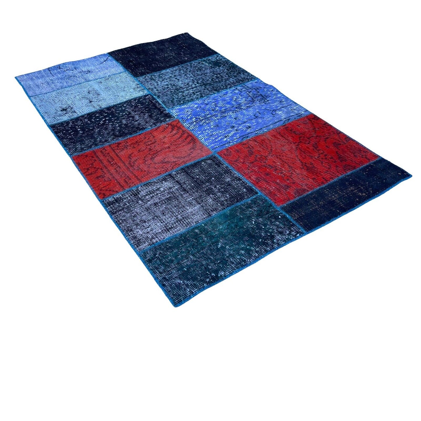 Unique Turkish Vintage Distressed Patchwork Rug , 150 x 91 cm