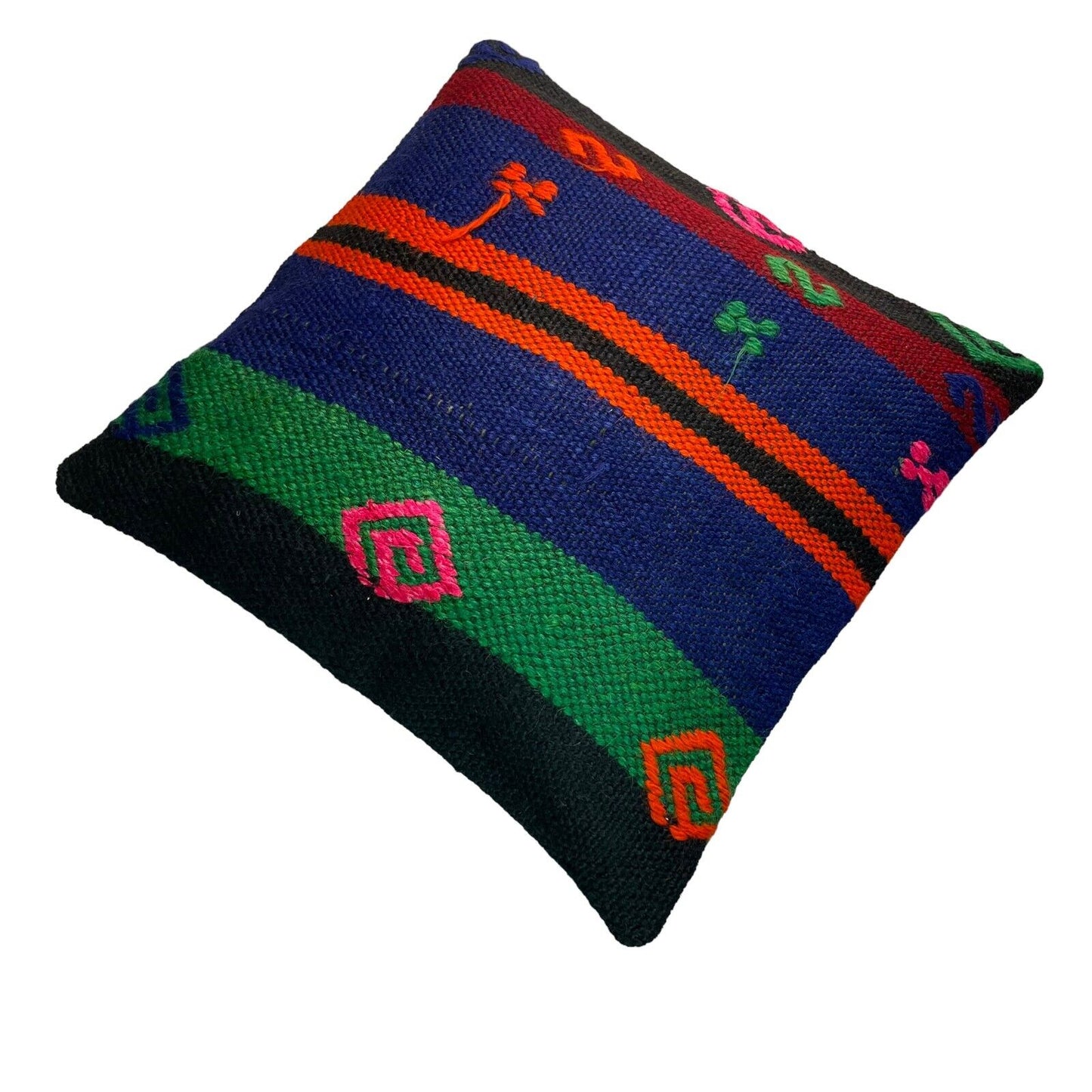 Einzigartige Kelim-Kissen,Turkish Kilim Pillow,16'×16' Funda De Cojín Kilim