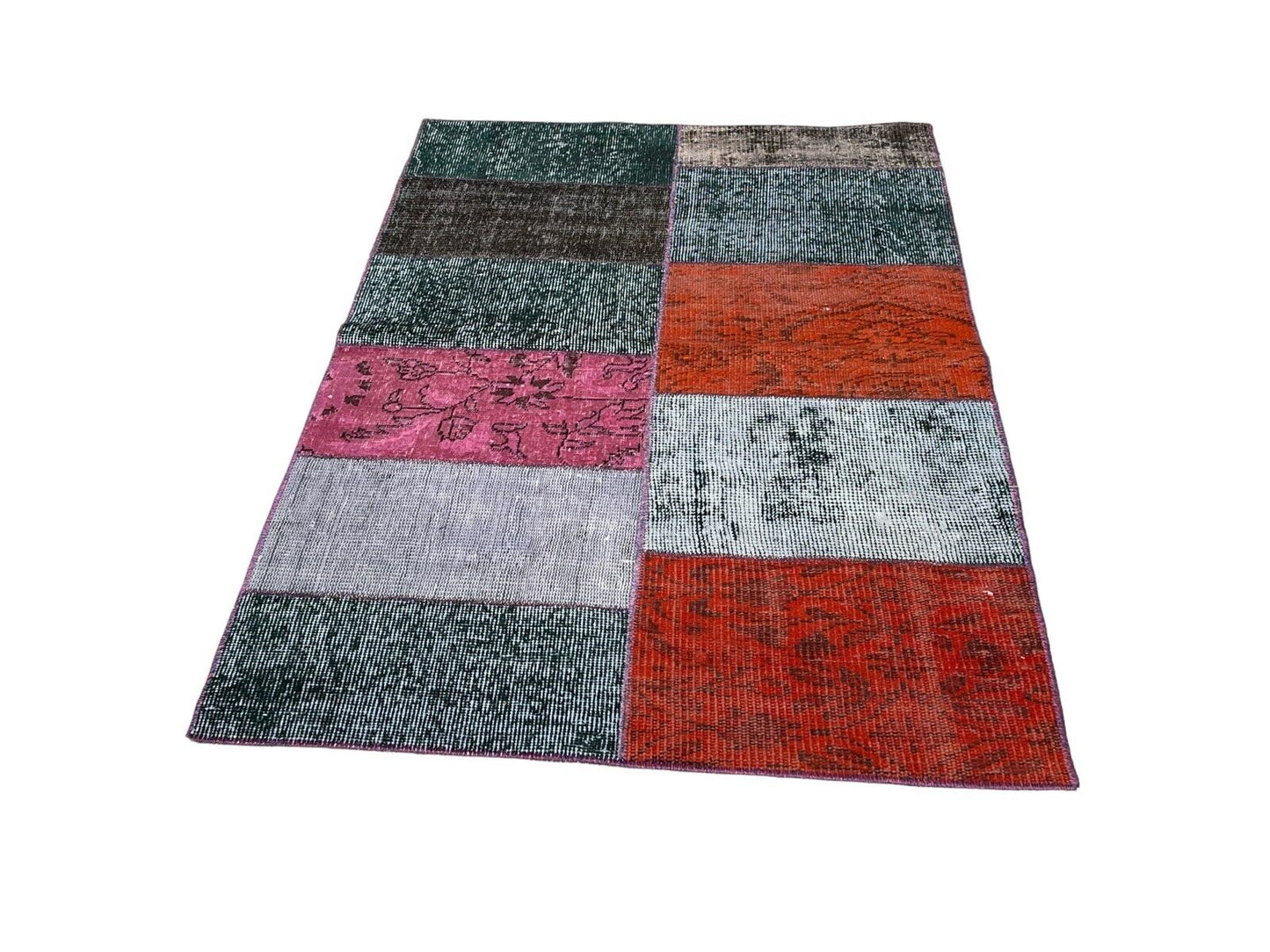 Unique Turkish Vintage Distressed Patchwork Rug , 150 x 91 cm