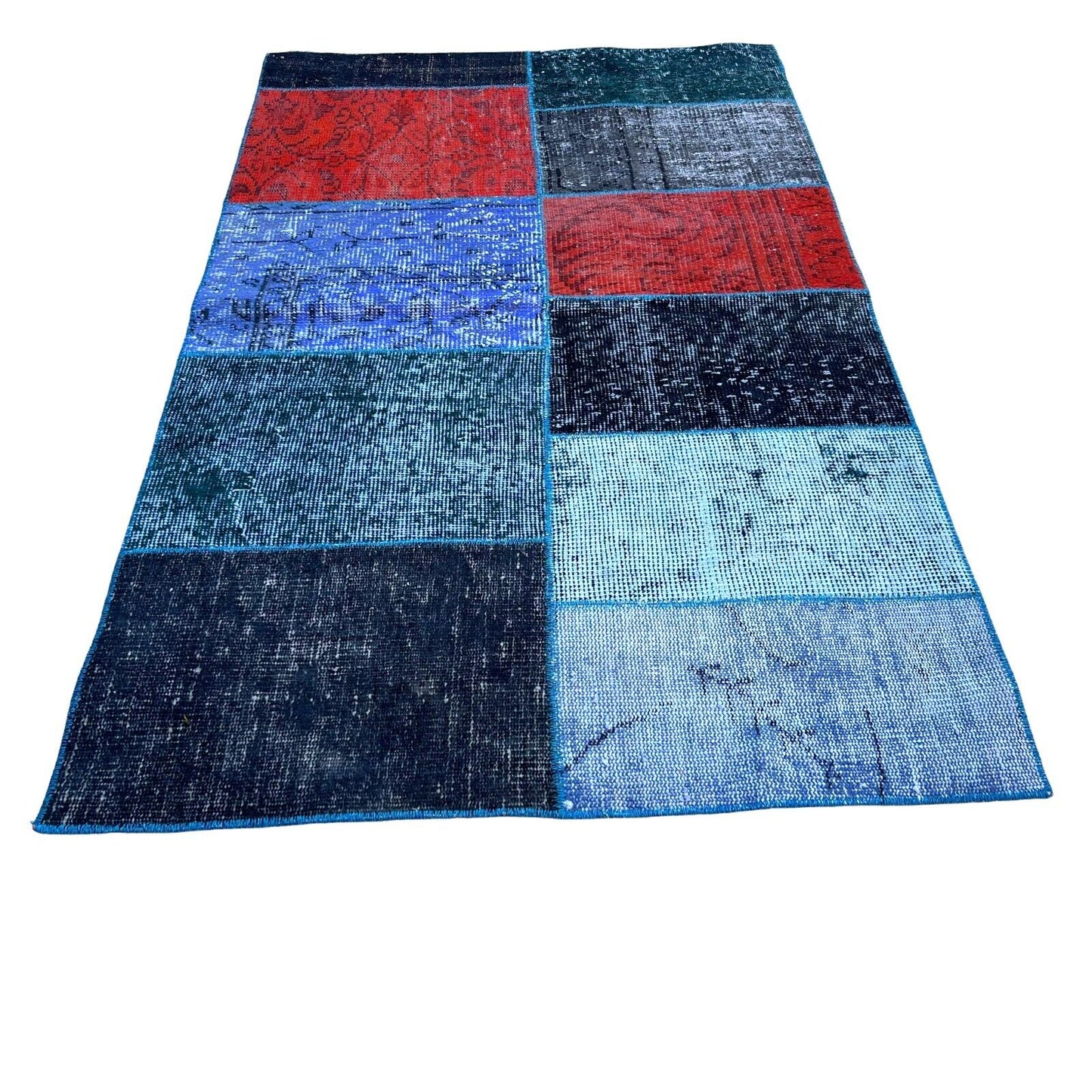 Unique Turkish Vintage Distressed Patchwork Rug , 150 x 91 cm