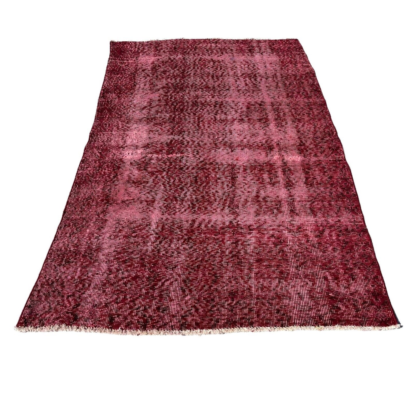 Distressed Overdyed Türkischer Teppich 196 x 110 cm Vintage Decorative Teppich