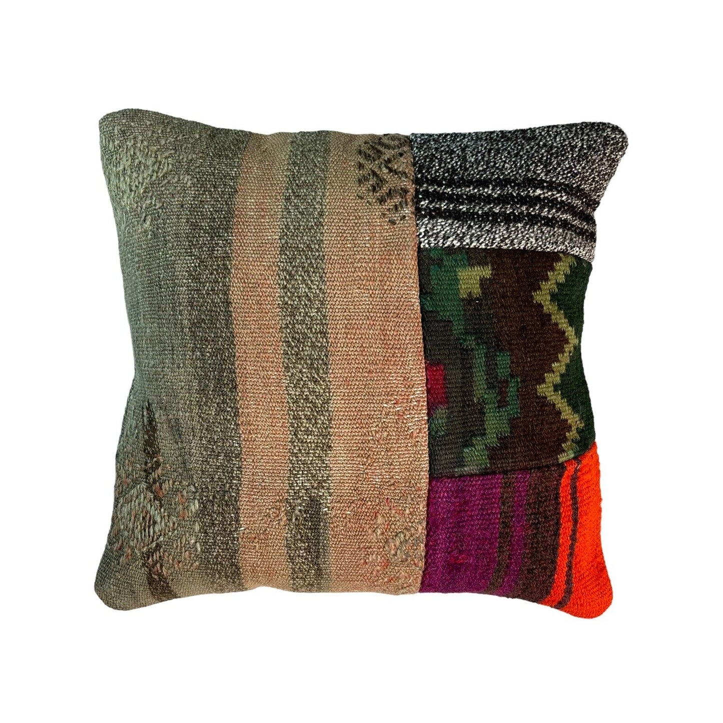 Einzigartige Kelim-Kissen,Turkish Kilim Pillow,16'×16' Funda De Cojín Kilim