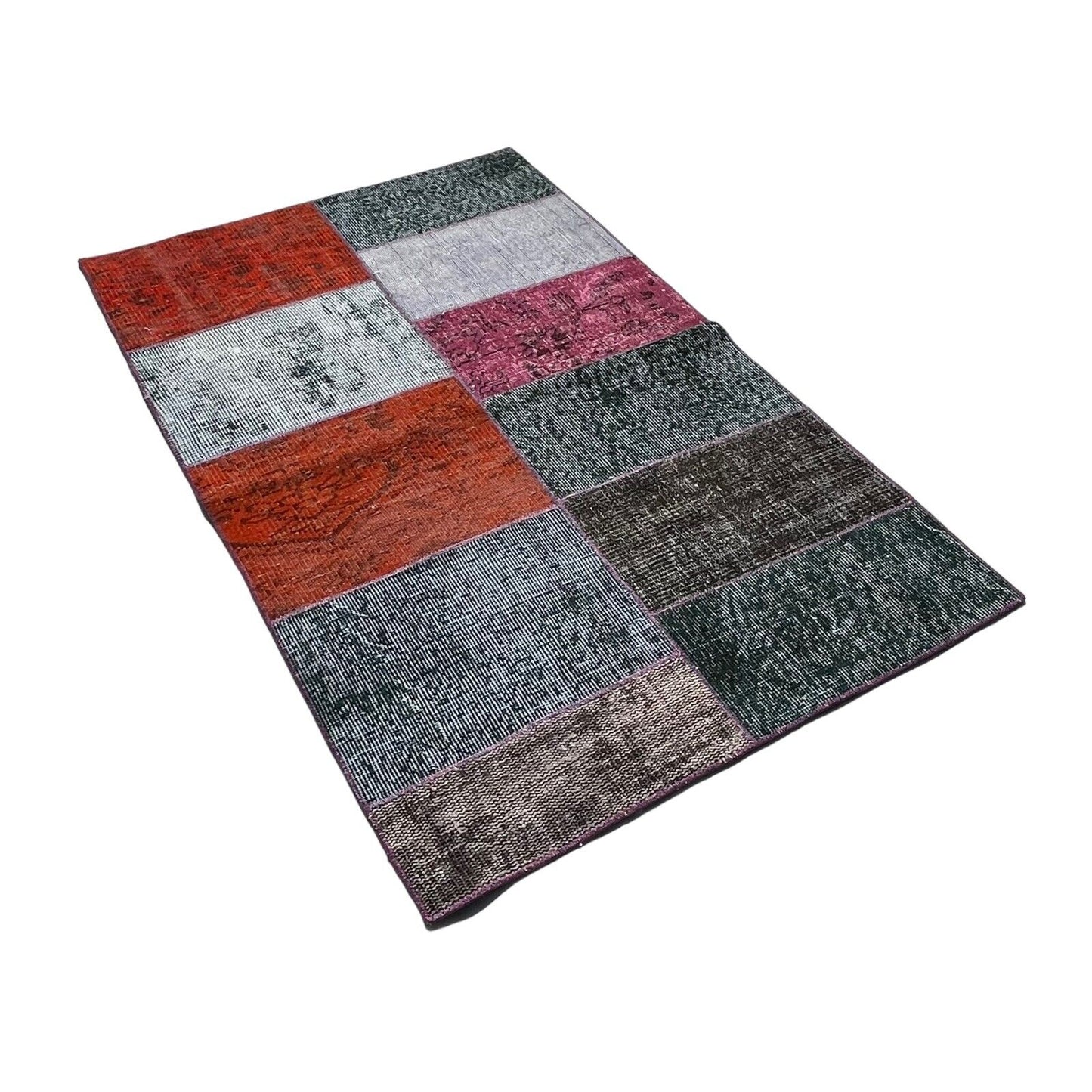 Unique Turkish Vintage Distressed Patchwork Rug , 150 x 91 cm