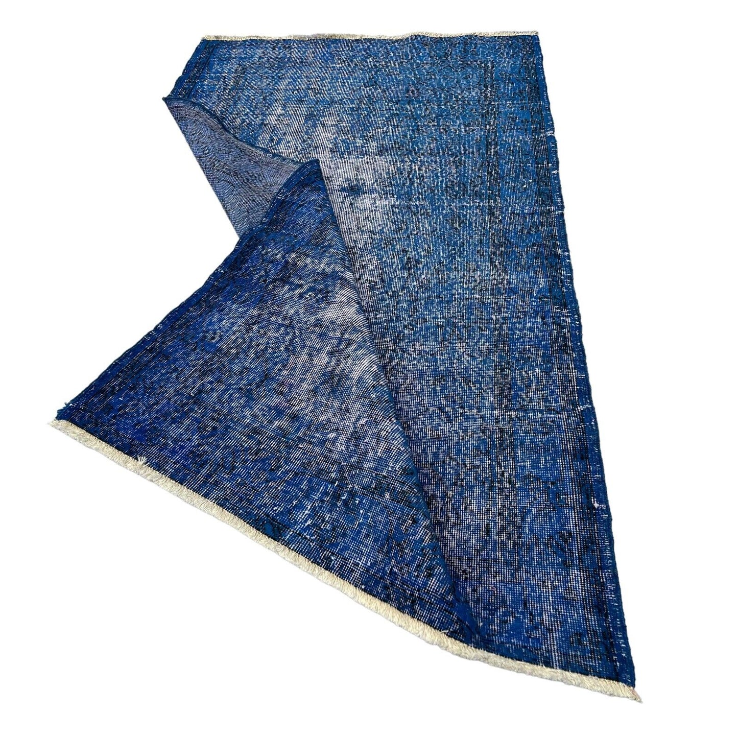 Distressed Overdyed Türkischer Teppich 223 x 111 cm Vintage Türkisch Teppich