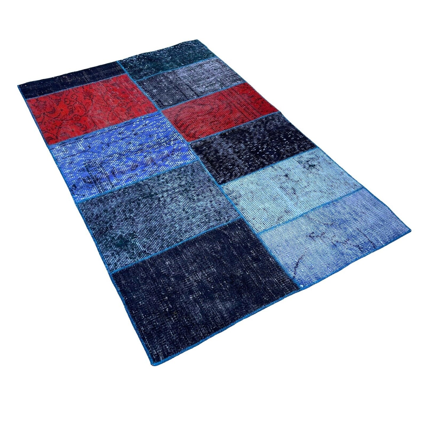 Unique Turkish Vintage Distressed Patchwork Rug , 150 x 91 cm