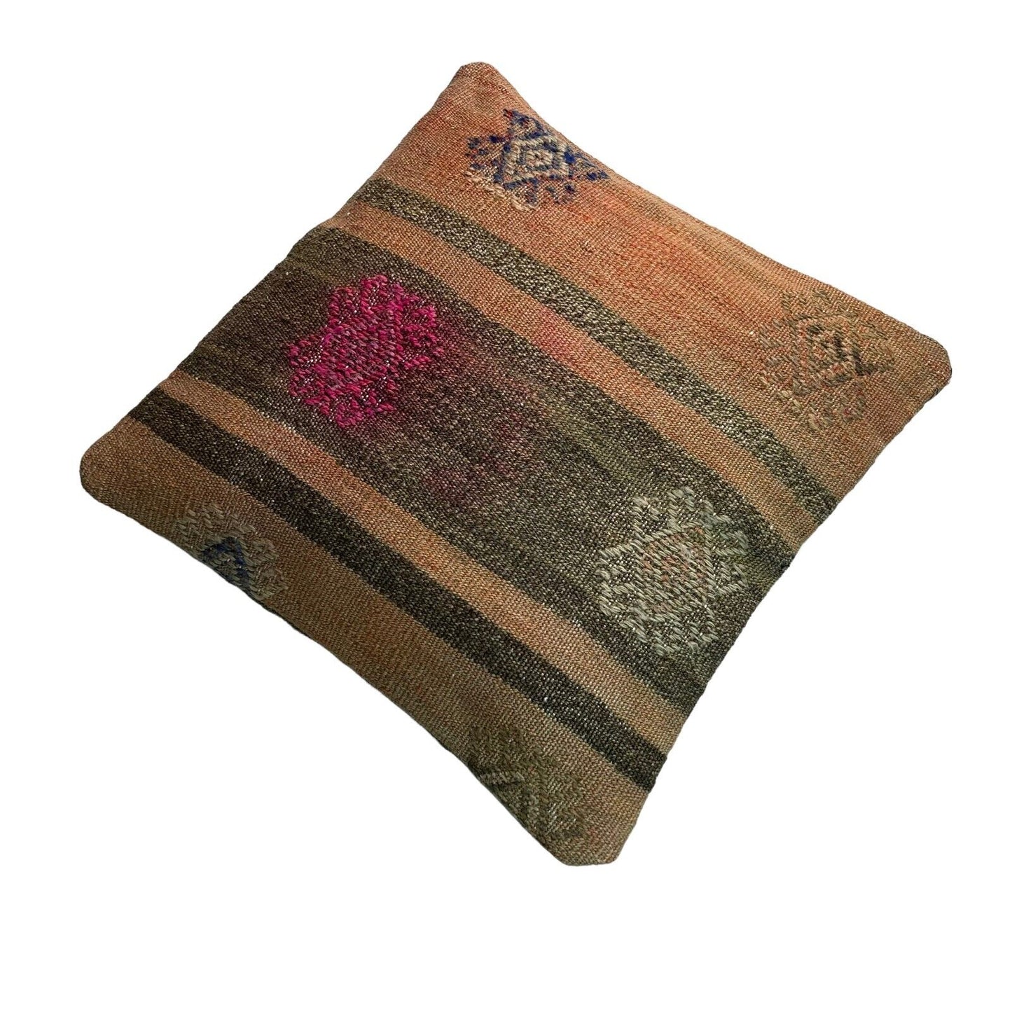 Einzigartige Kelim-Kissen,Turkish Kilim Pillow,16'×16' Funda De Cojín Kilim