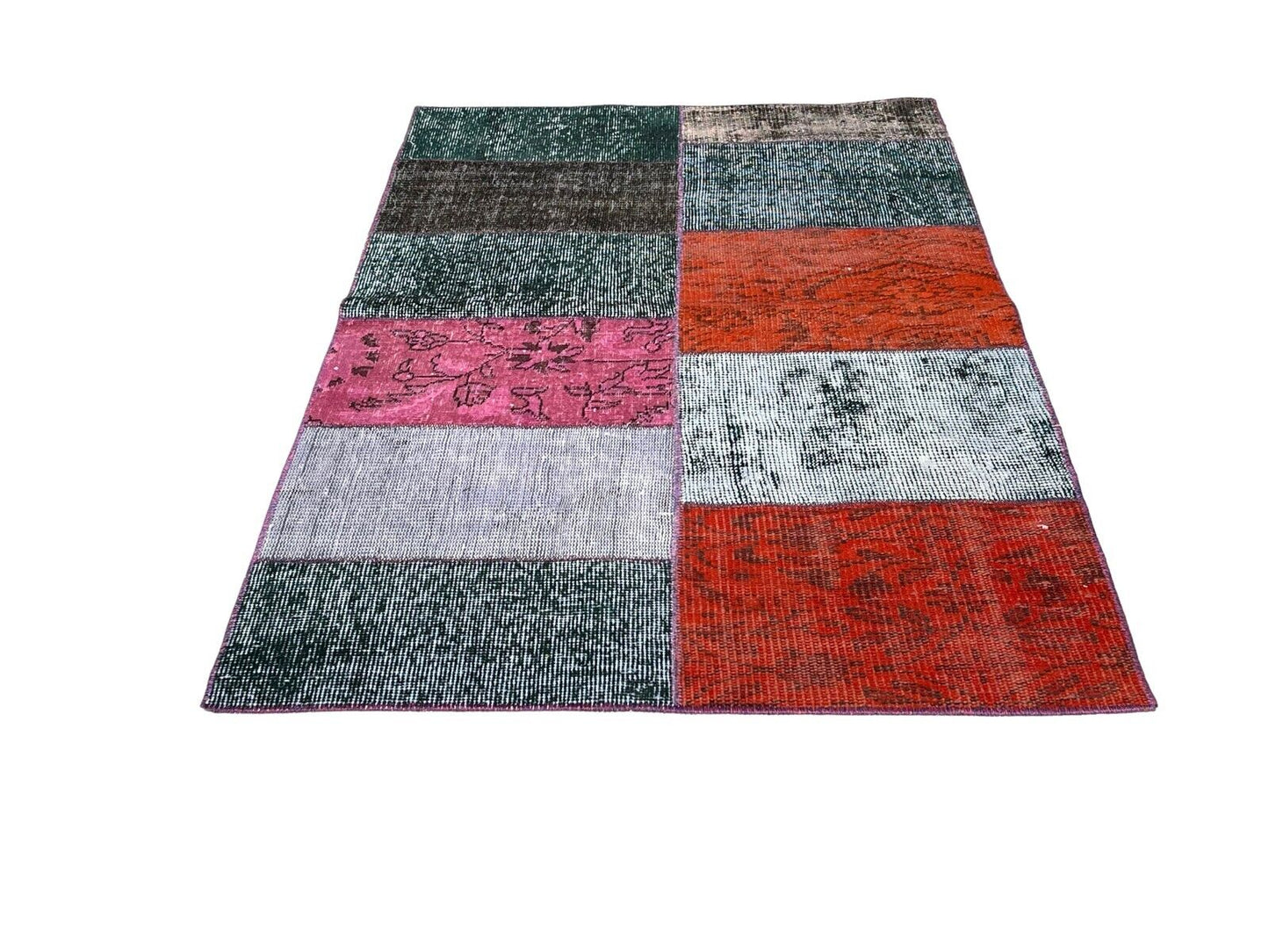 Unique Turkish Vintage Distressed Patchwork Rug , 150 x 91 cm