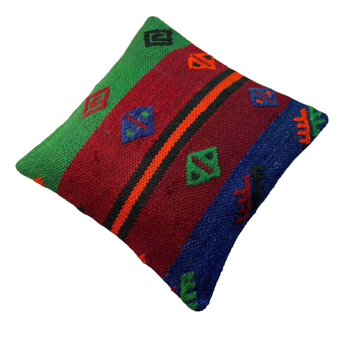 Einzigartige Kelim-Kissen,Turkish Kilim Pillow,16'×16' Funda De Cojín Kilim
