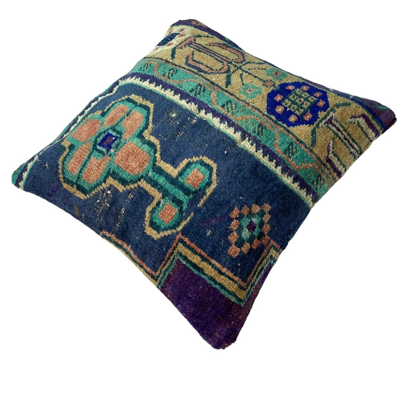 45x45 cm , Vintage Teppich Kissenbezug , Vintage Rug Cushion Cover