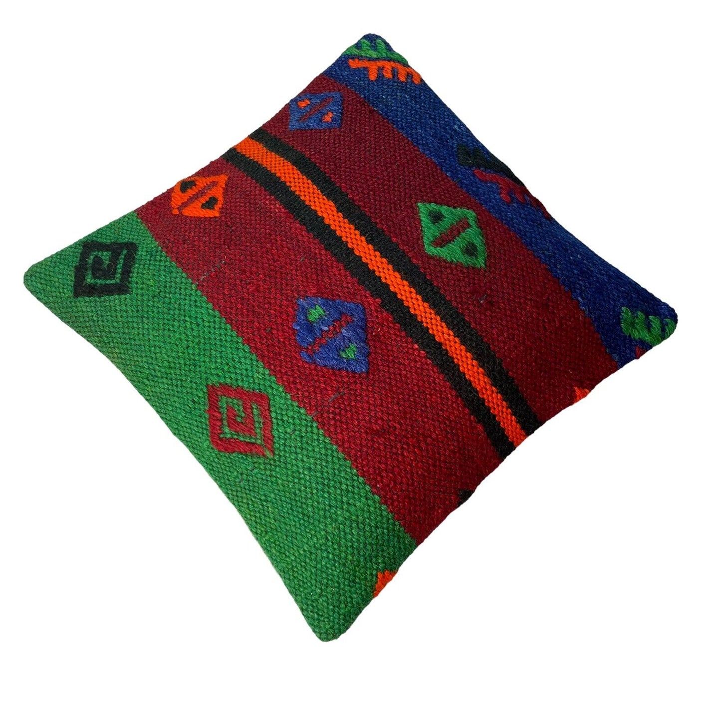 Einzigartige Kelim-Kissen,Turkish Kilim Pillow,16'×16' Funda De Cojín Kilim