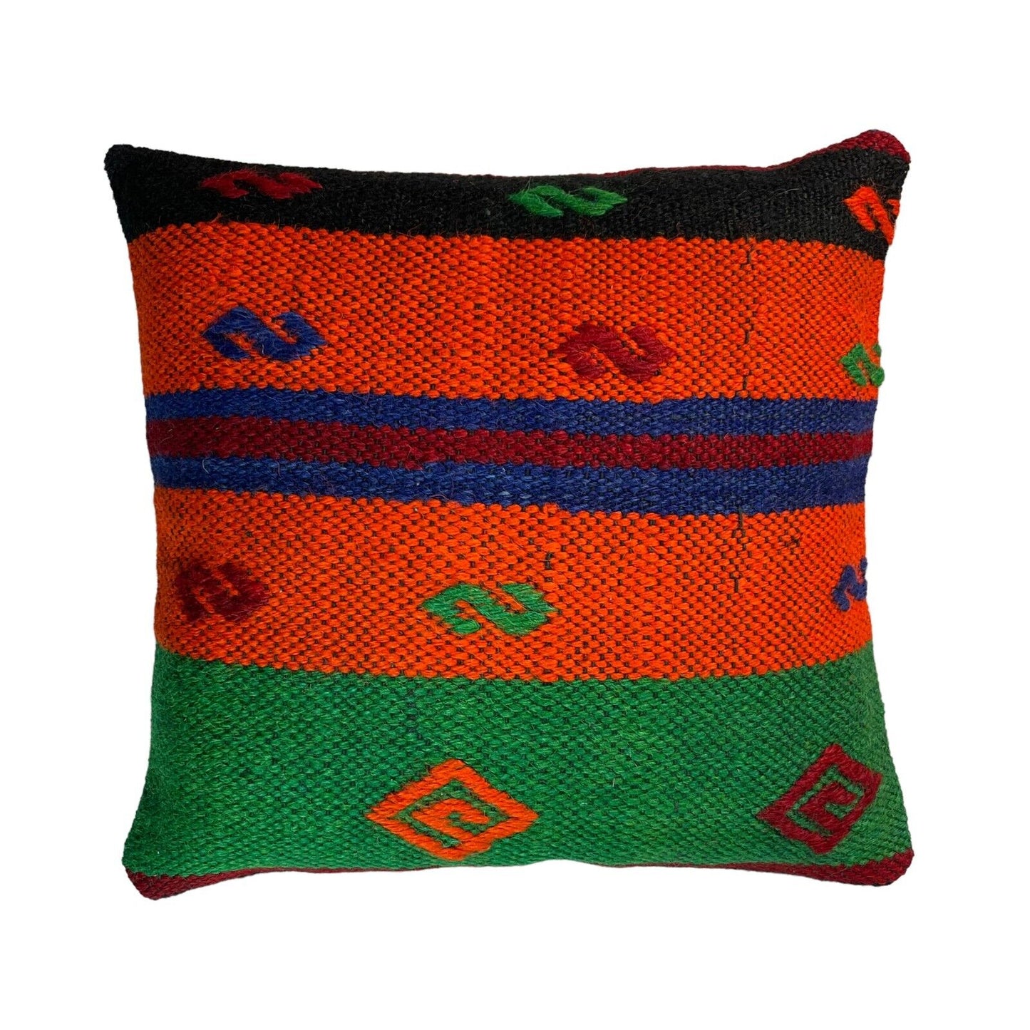 Einzigartige Kelim-Kissen,Turkish Kilim Pillow,16'×16' Funda De Cojín Kilim