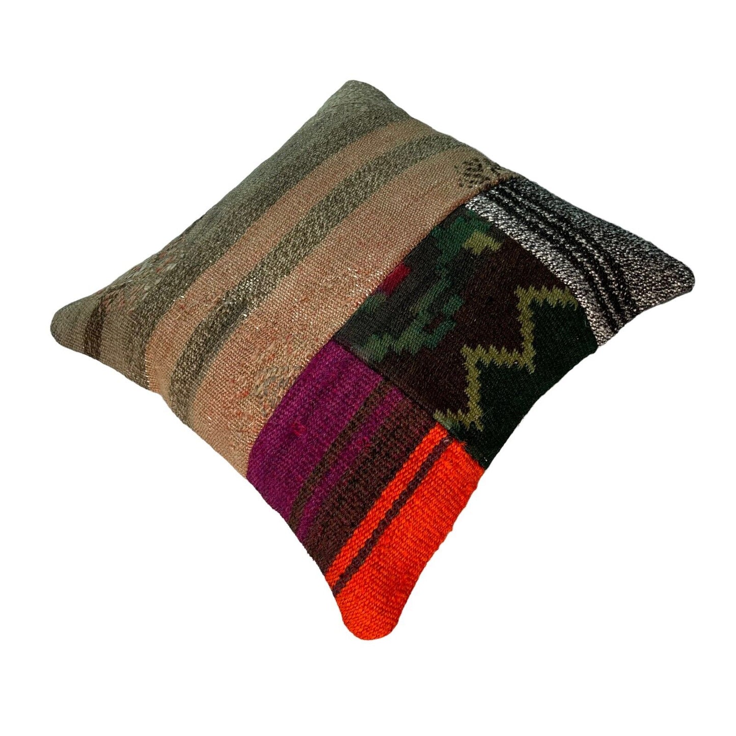 Einzigartige Kelim-Kissen,Turkish Kilim Pillow,16'×16' Funda De Cojín Kilim