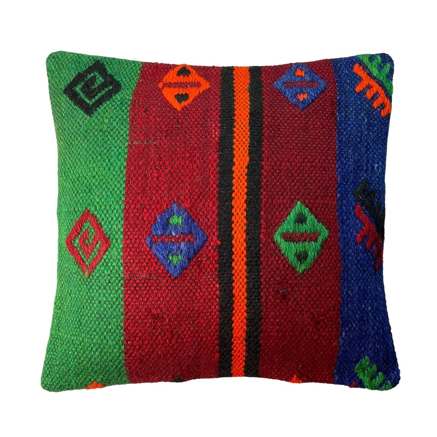 Einzigartige Kelim-Kissen,Turkish Kilim Pillow,16'×16' Funda De Cojín Kilim