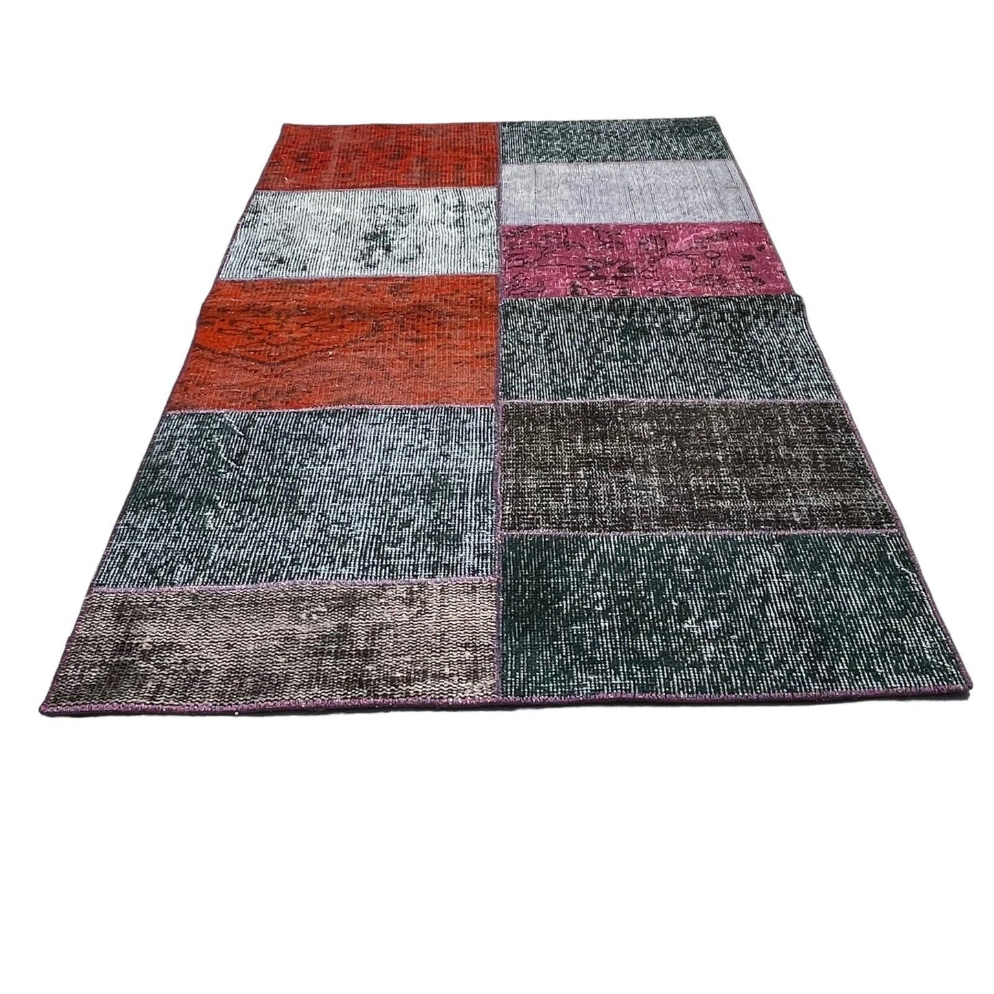 Unique Turkish Vintage Distressed Patchwork Rug , 150 x 91 cm