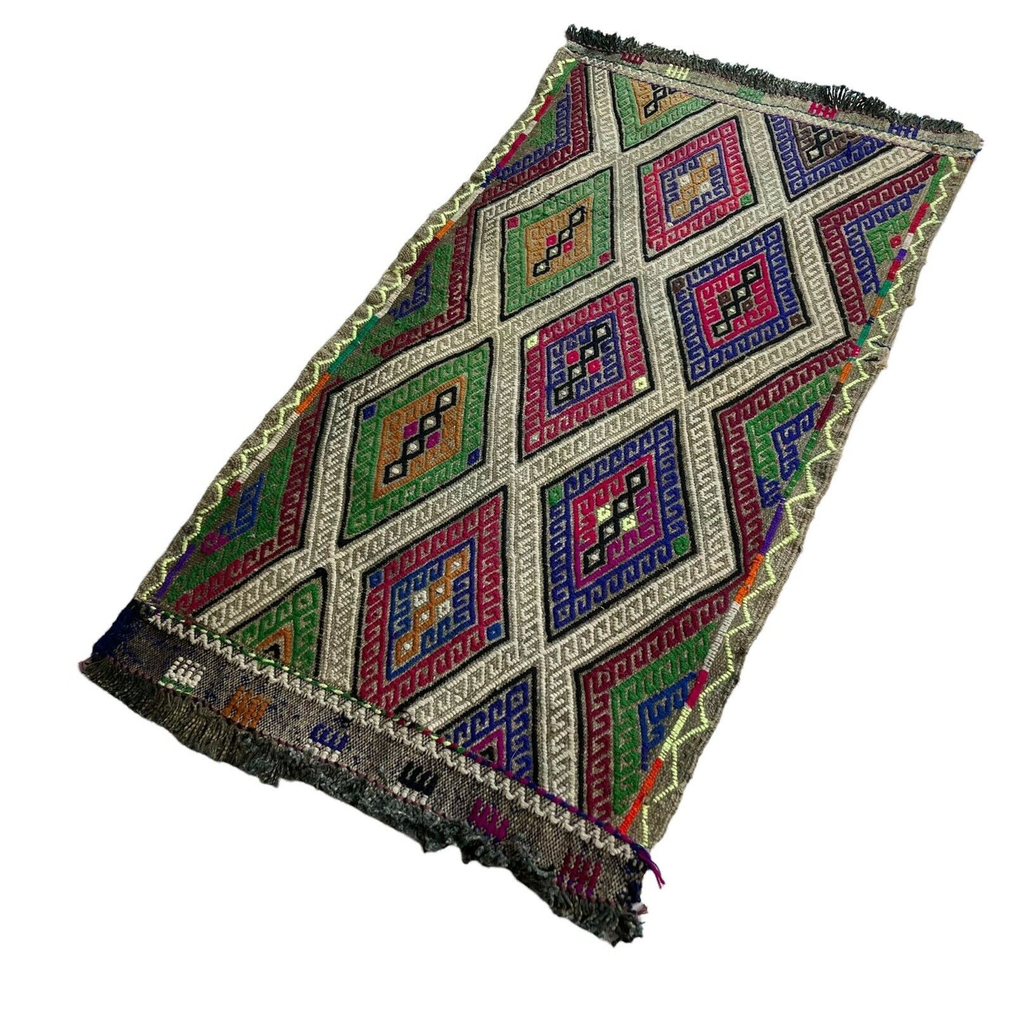 Traditionelle türkische Kelim Teppich, Vintage Turkish Kilim Rug 85 X 45 Cm