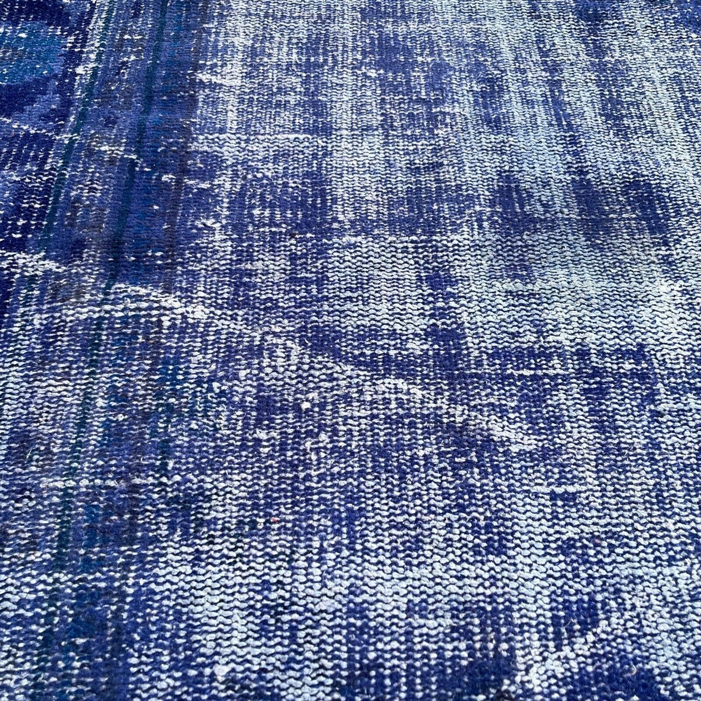 Distressed Overdyed Türkischer Teppich Läufer 270 x 87 cm Vintage Teppich Läufer