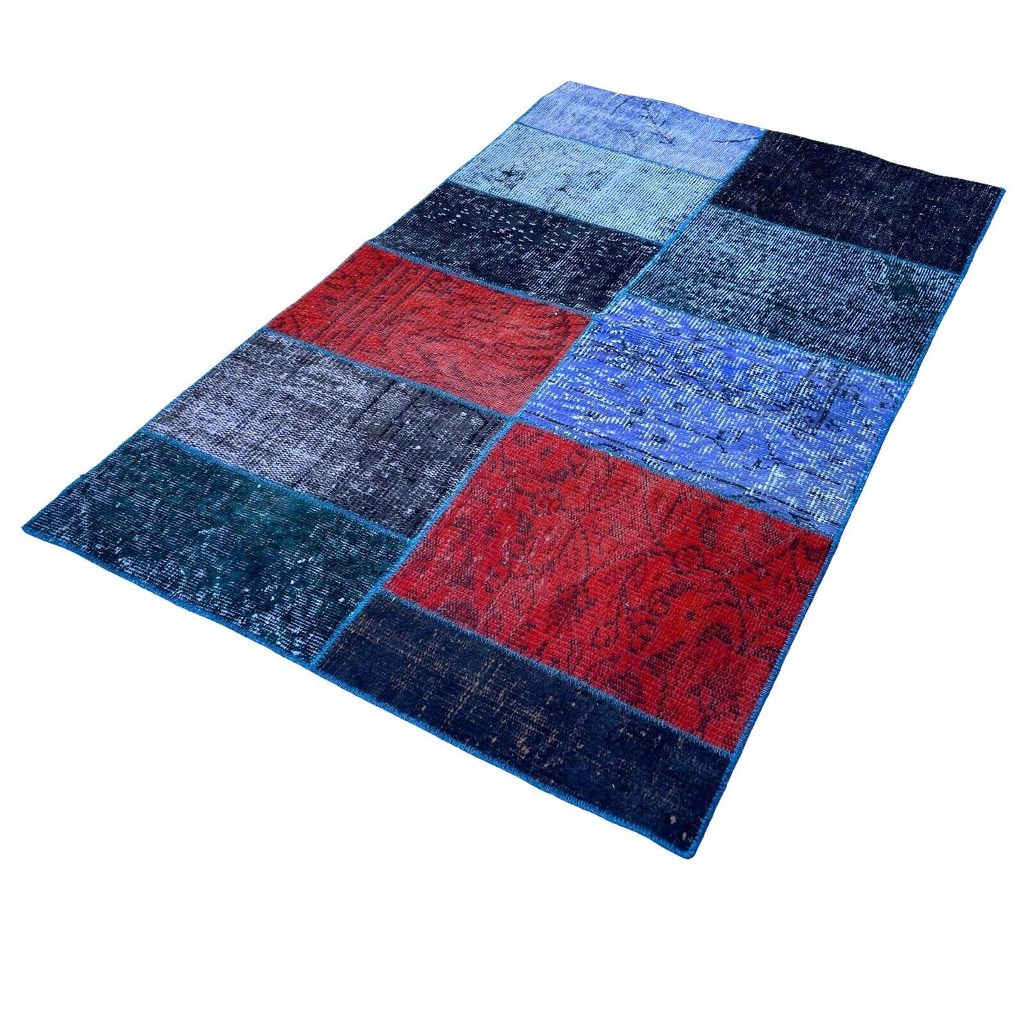 Unique Turkish Vintage Distressed Patchwork Rug , 150 x 91 cm