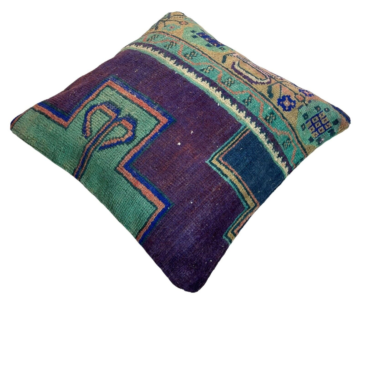 45x45 cm , Vintage Teppich Kissenbezug , Vintage Rug Cushion Cover