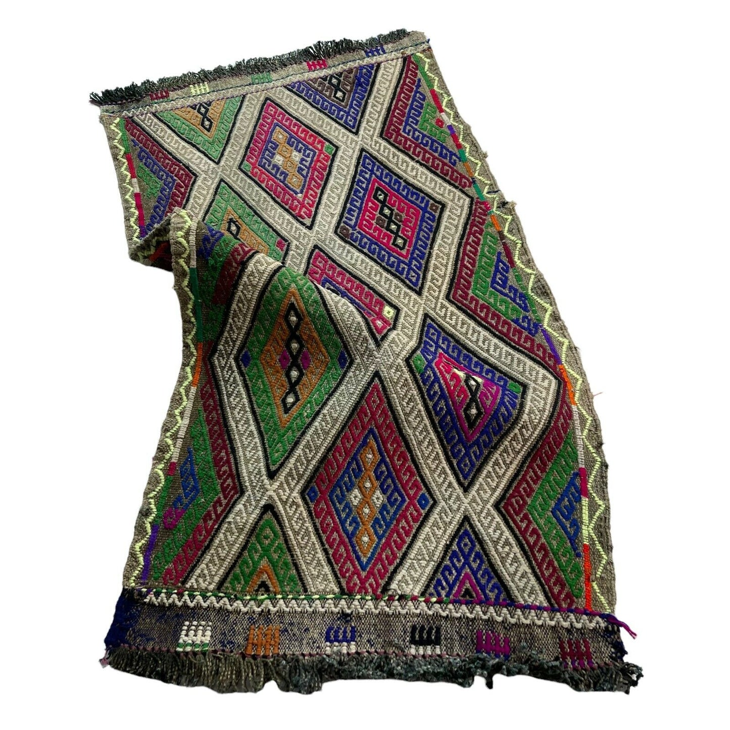 Traditionelle türkische Kelim Teppich, Vintage Turkish Kilim Rug 85 X 45 Cm