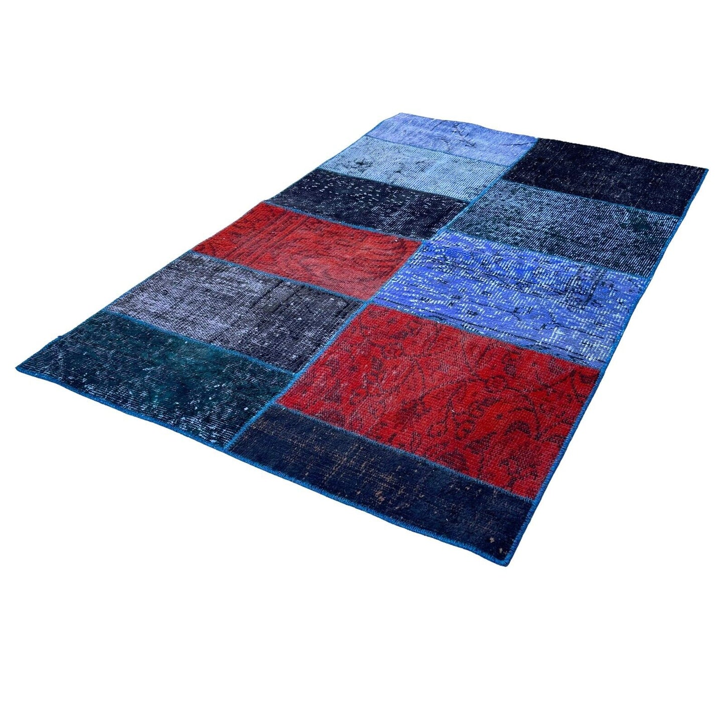 Unique Turkish Vintage Distressed Patchwork Rug , 150 x 91 cm