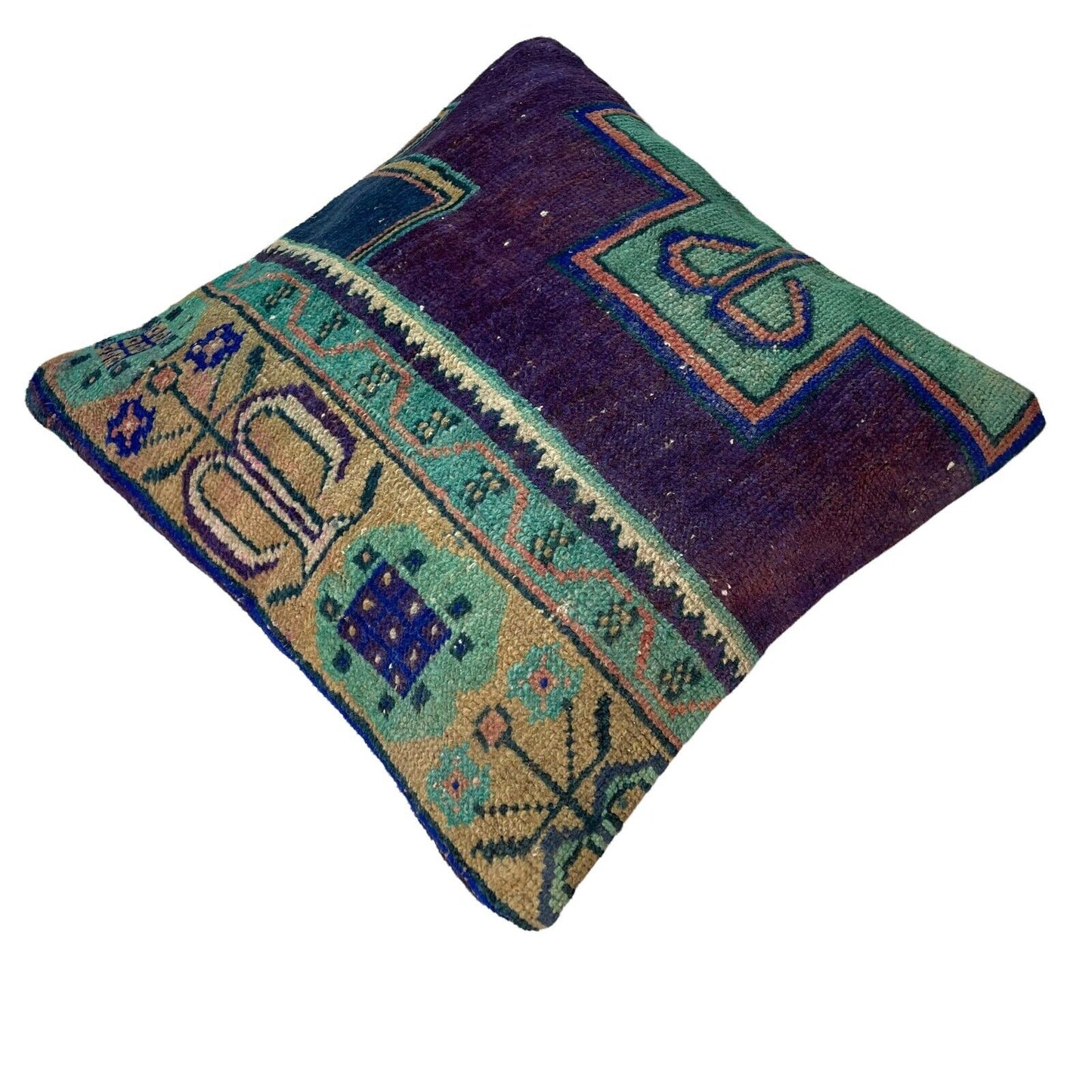 45x45 cm , Vintage Teppich Kissenbezug , Vintage Rug Cushion Cover