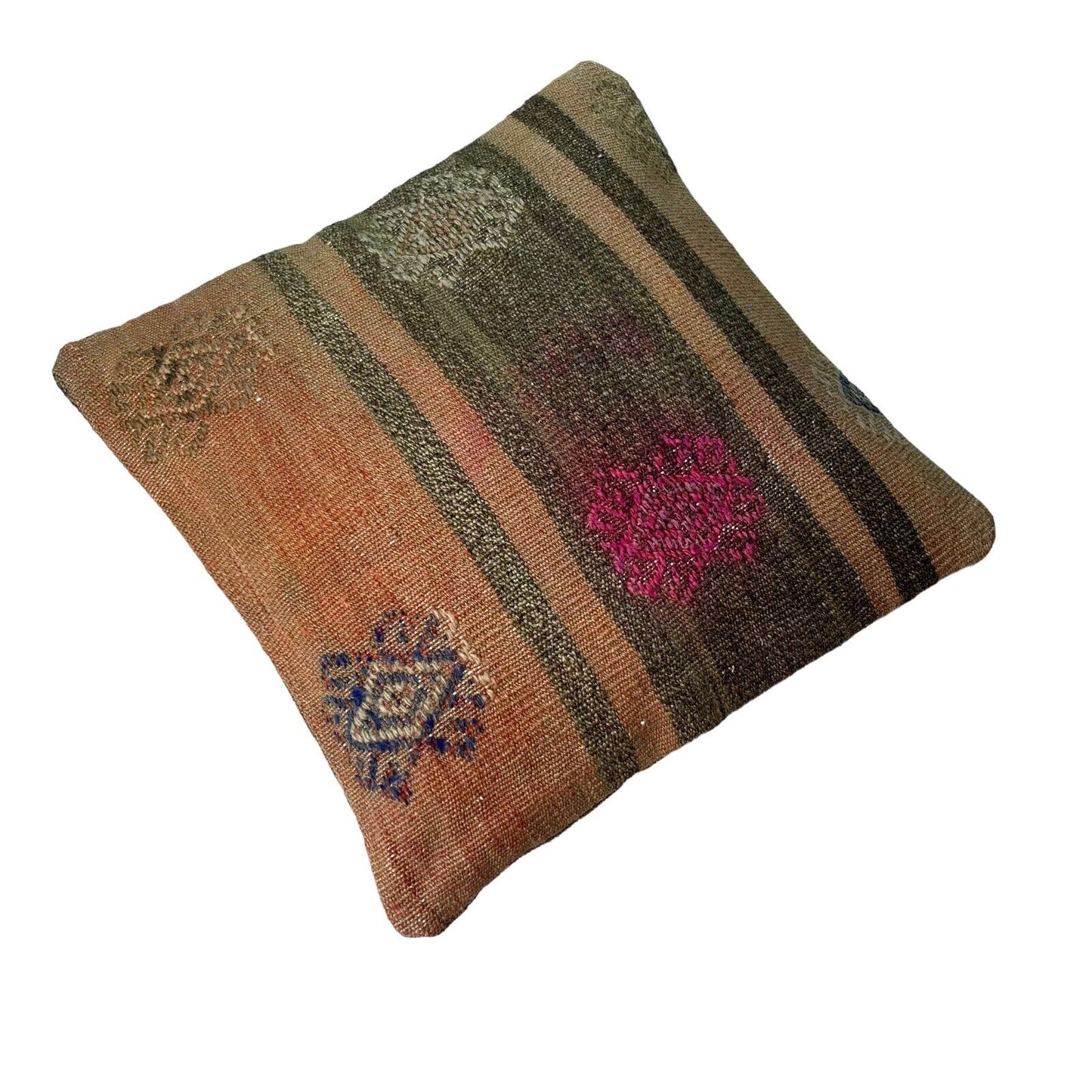 Einzigartige Kelim-Kissen,Turkish Kilim Pillow,16'×16' Funda De Cojín Kilim