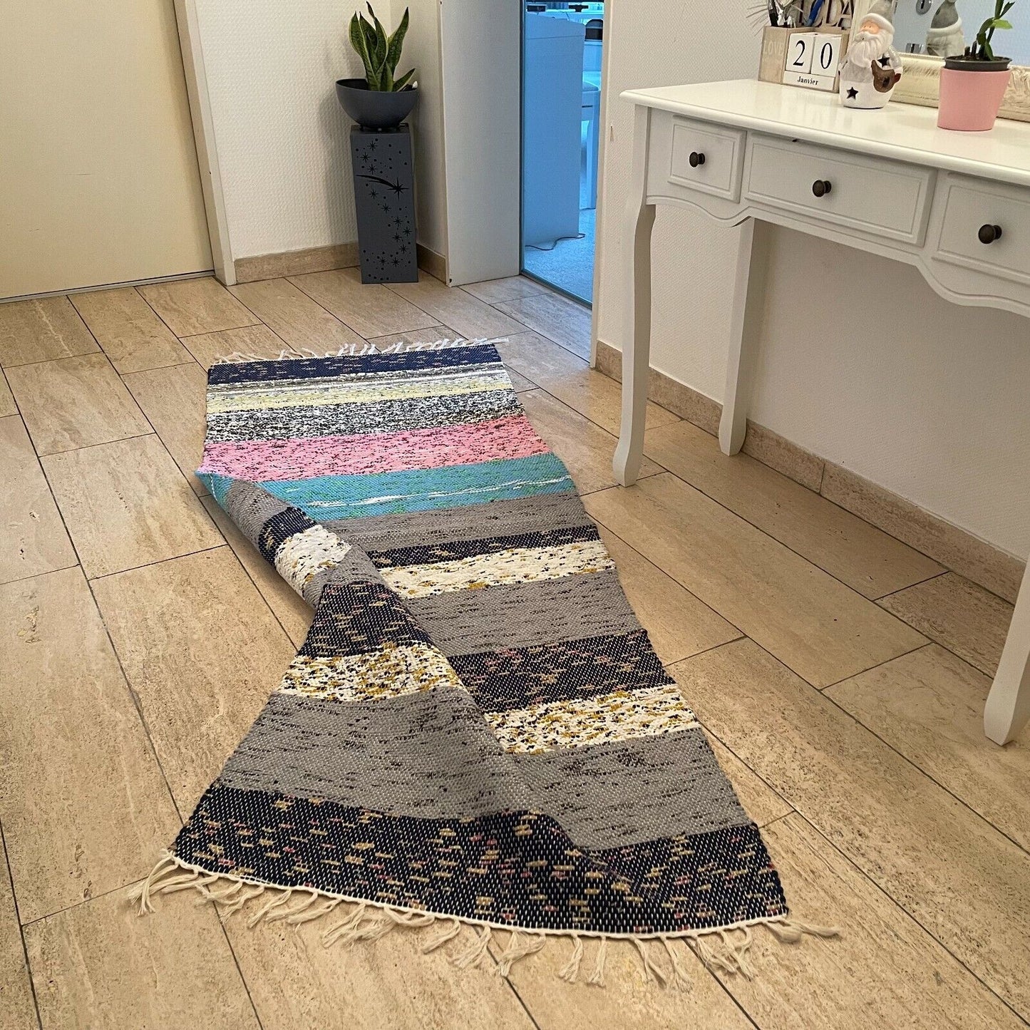 Brand New Traditional Turkish Runner , Rag Rug Runner 197 X 78 cm