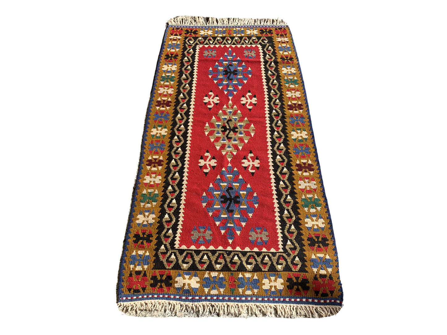 Traditional Turkish Kilim Rug,Vintage Kelim Teppich 186X90 Cm