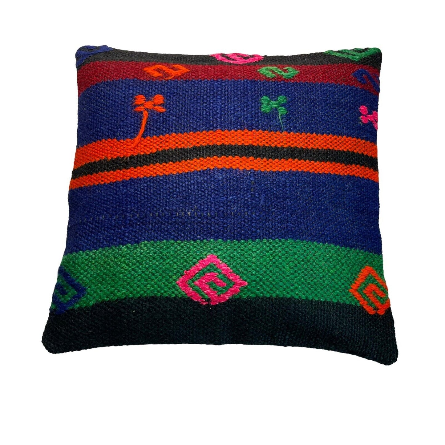Einzigartige Kelim-Kissen,Turkish Kilim Pillow,16'×16' Funda De Cojín Kilim