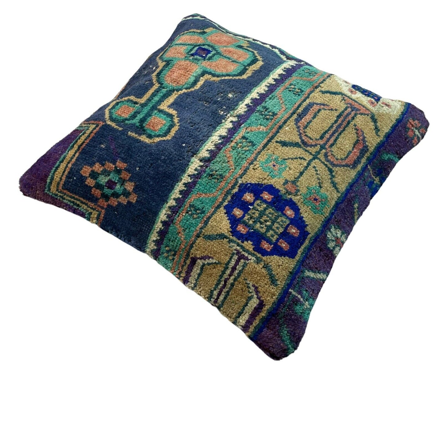 45x45 cm , Vintage Teppich Kissenbezug , Vintage Rug Cushion Cover