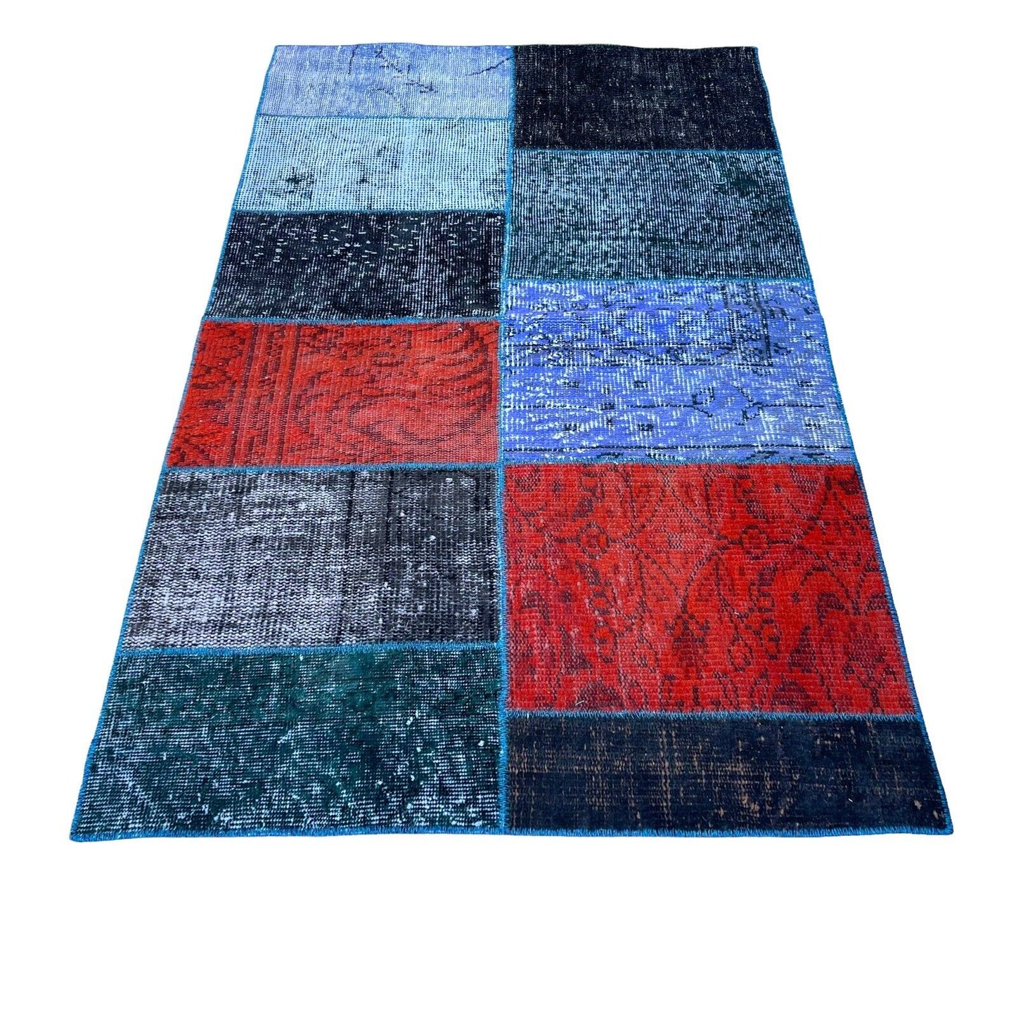 Unique Turkish Vintage Distressed Patchwork Rug , 150 x 91 cm