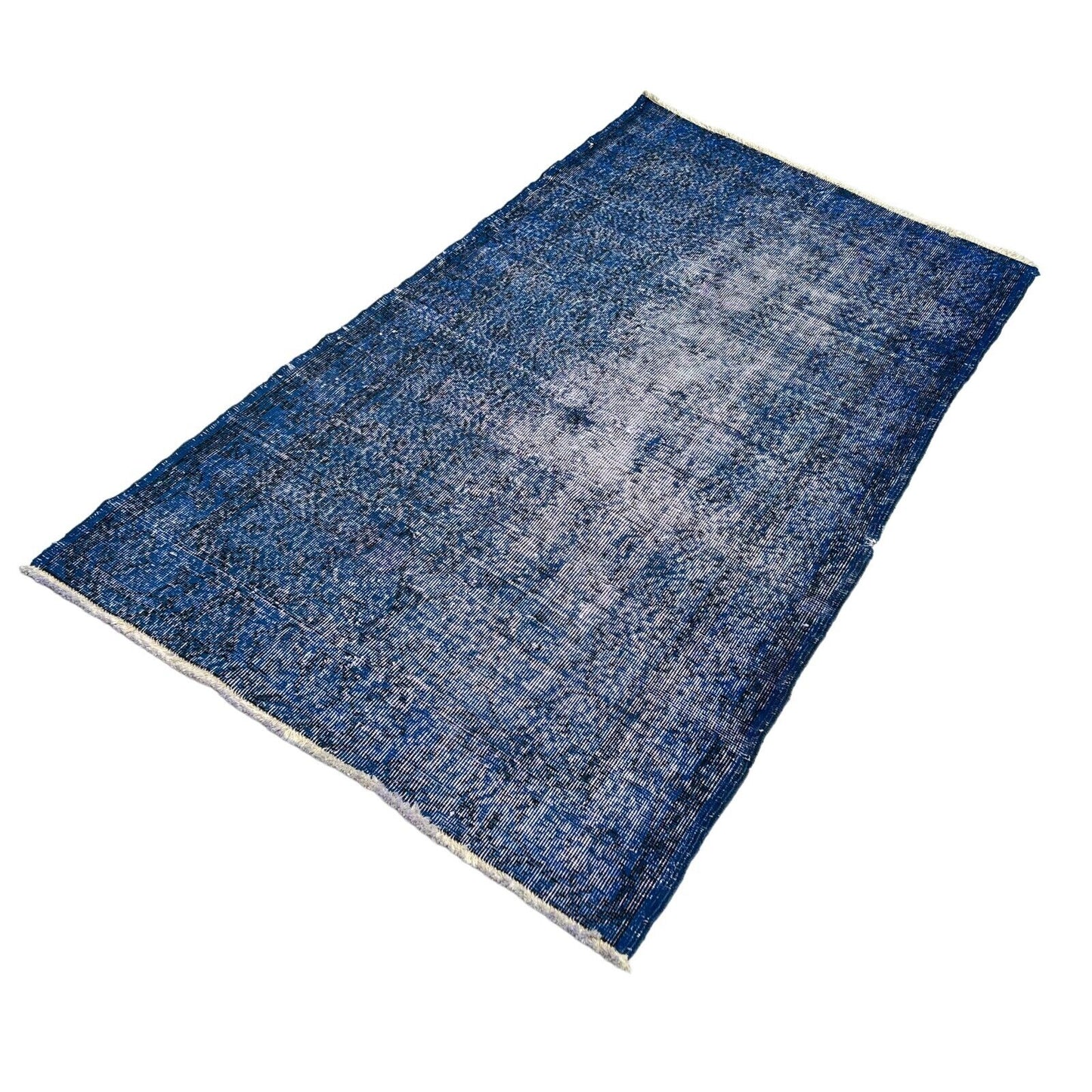 Distressed Overdyed Türkischer Teppich 223 x 111 cm Vintage Türkisch Teppich