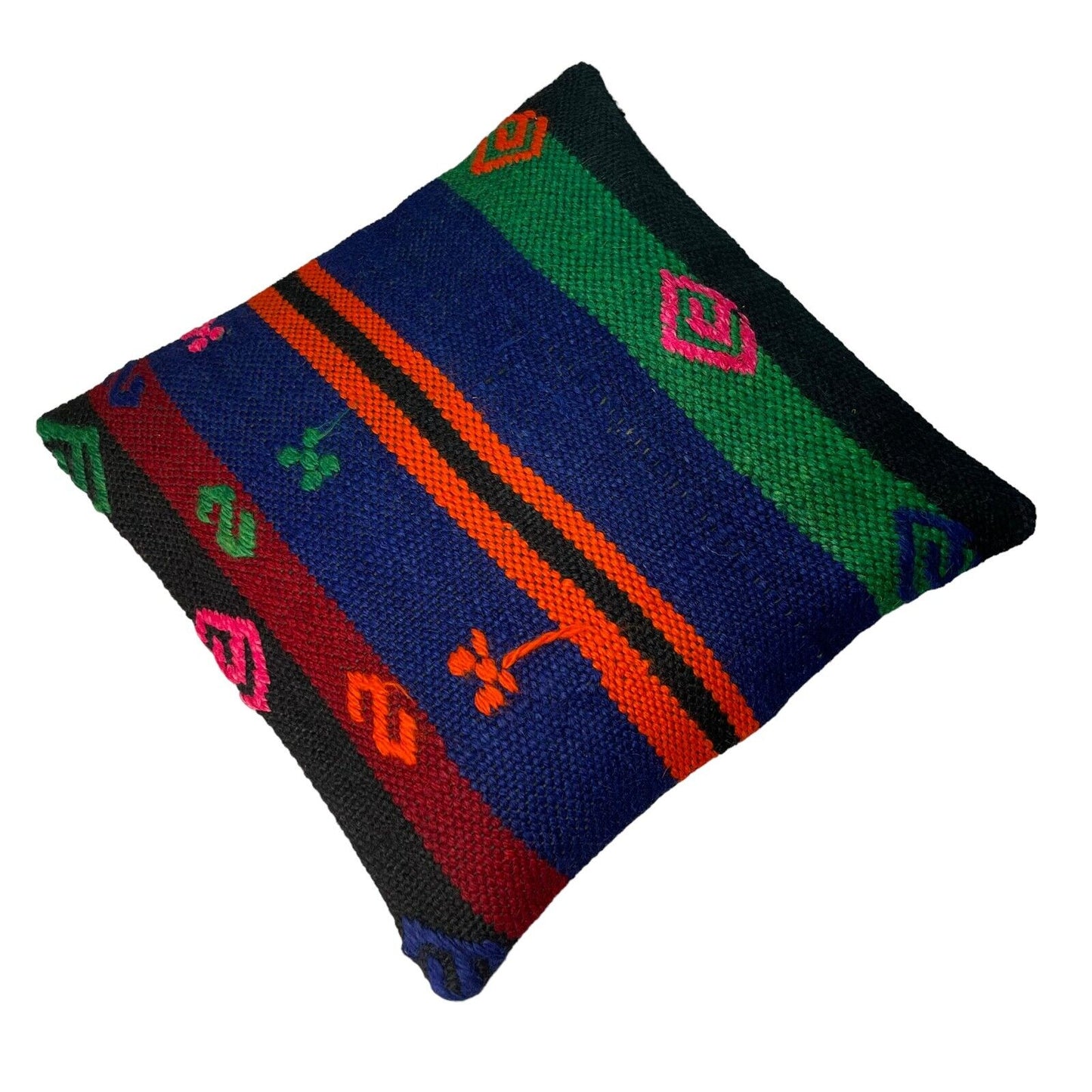 Einzigartige Kelim-Kissen,Turkish Kilim Pillow,16'×16' Funda De Cojín Kilim