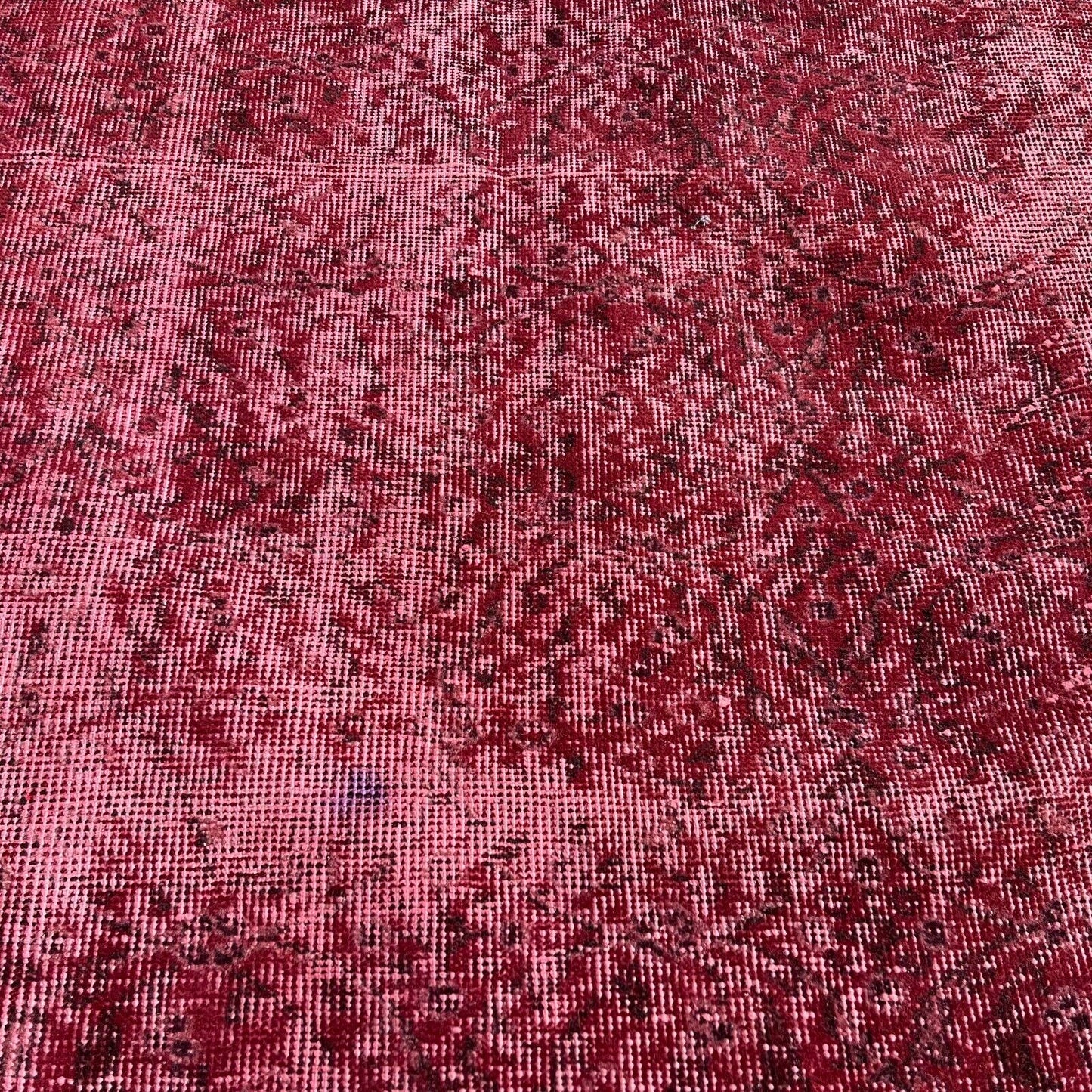 Distressed Overdyed Türkischer Teppich 196 x 110 cm Vintage Decorative Teppich