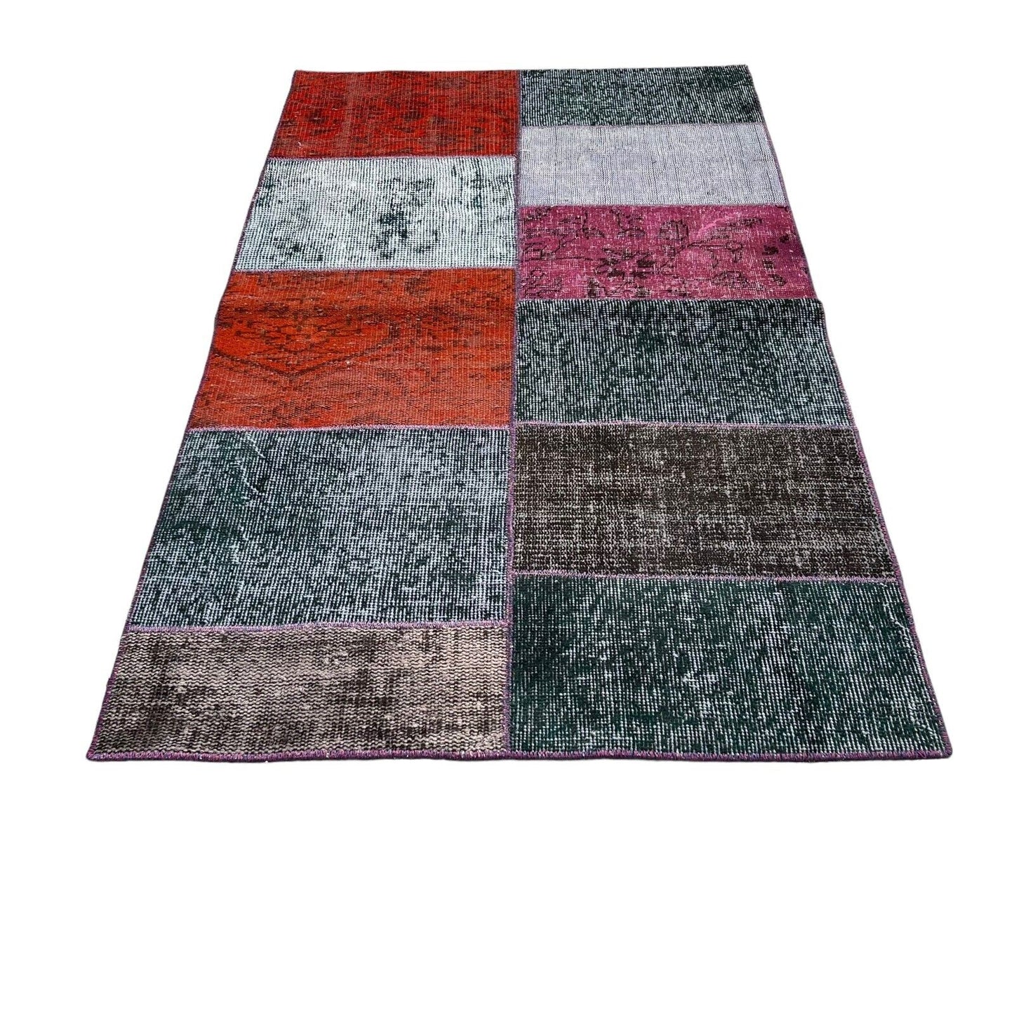 Unique Turkish Vintage Distressed Patchwork Rug , 150 x 91 cm