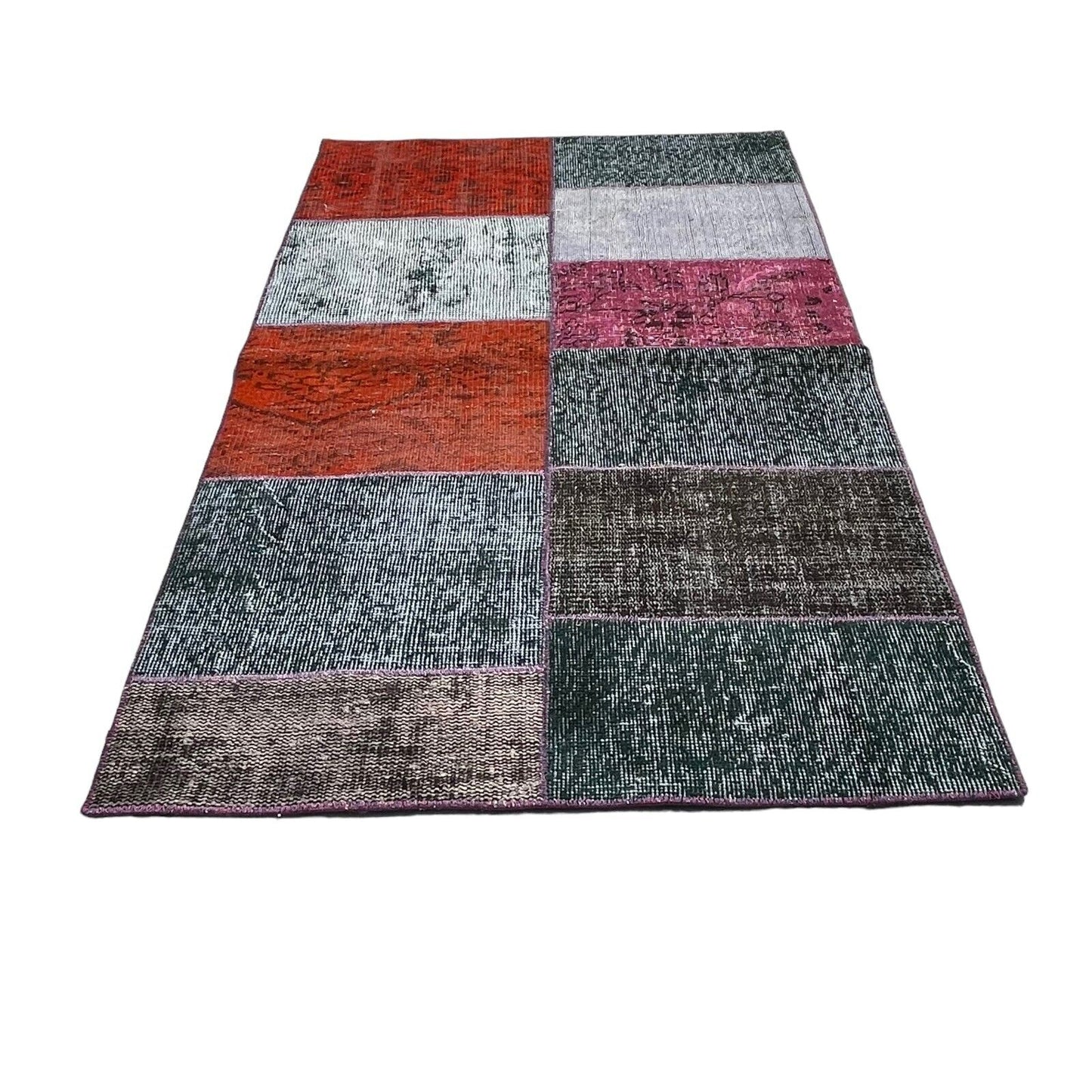 Unique Turkish Vintage Distressed Patchwork Rug , 150 x 91 cm