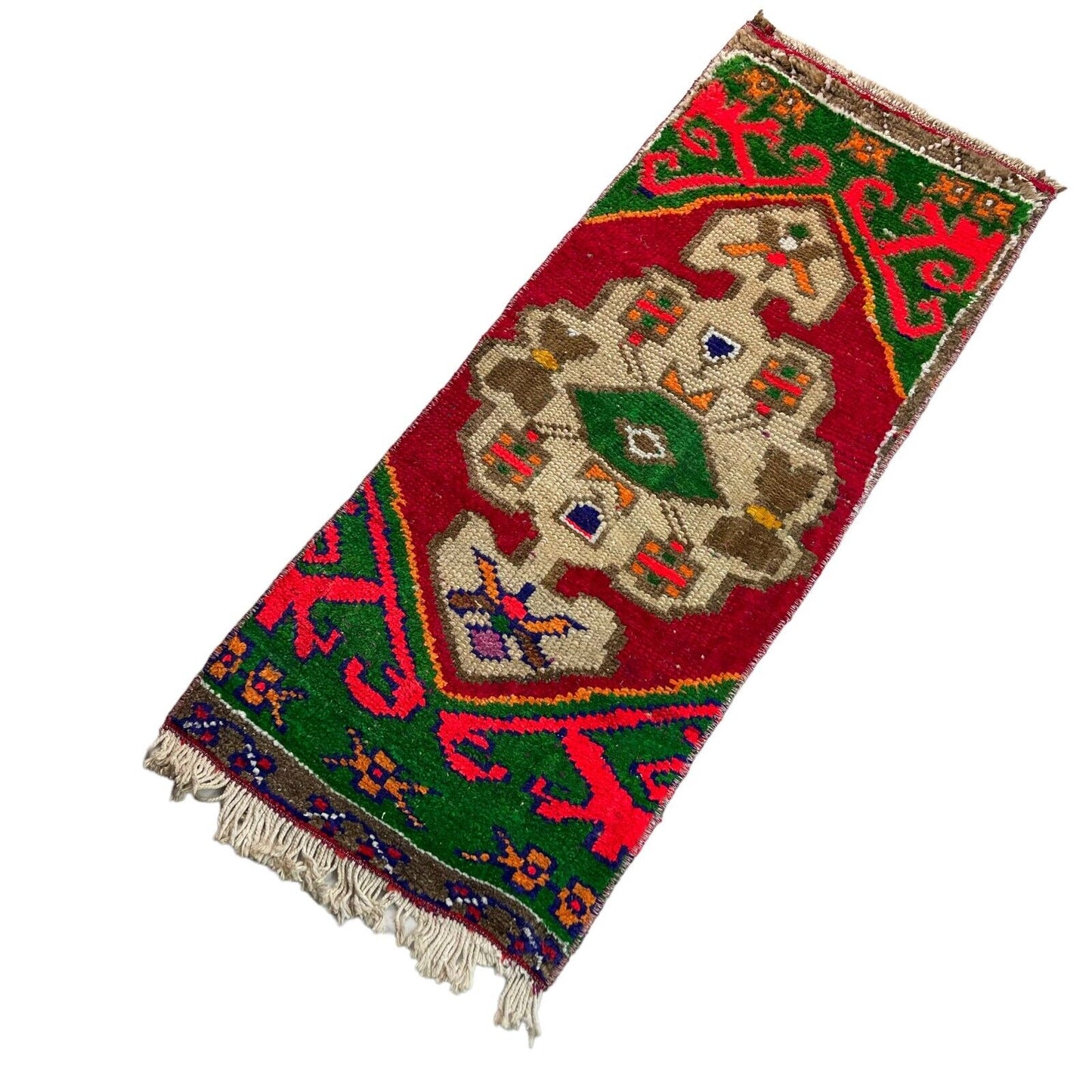 Traditionelle Vintage türkische Teppich, Vintage Turkish Rug 100 X 43 cm