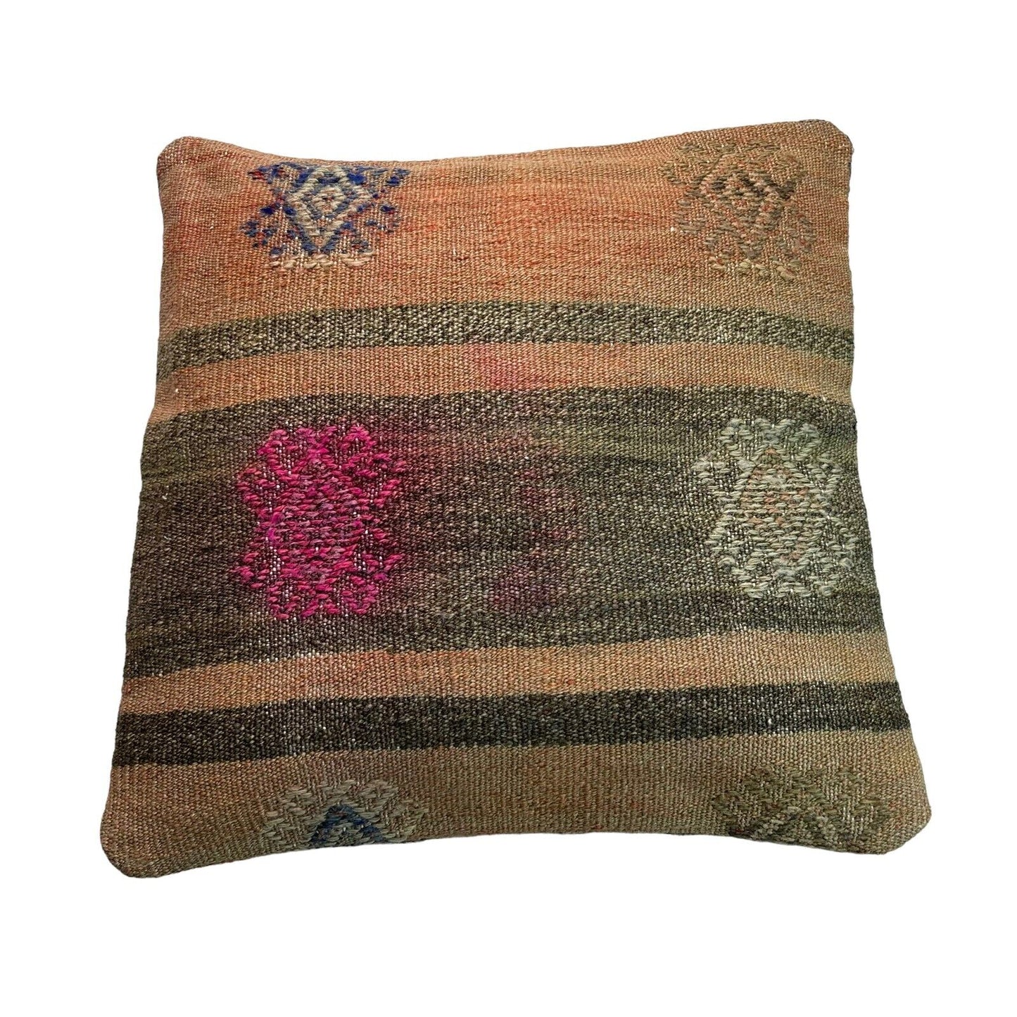 Einzigartige Kelim-Kissen,Turkish Kilim Pillow,16'×16' Funda De Cojín Kilim