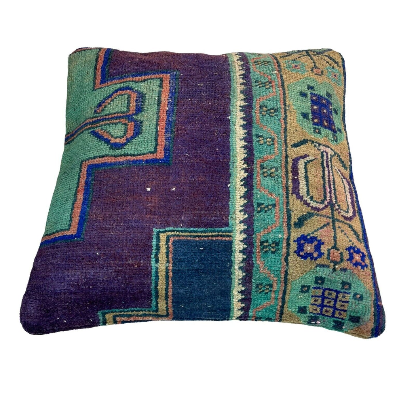 45x45 cm , Vintage Teppich Kissenbezug , Vintage Rug Cushion Cover